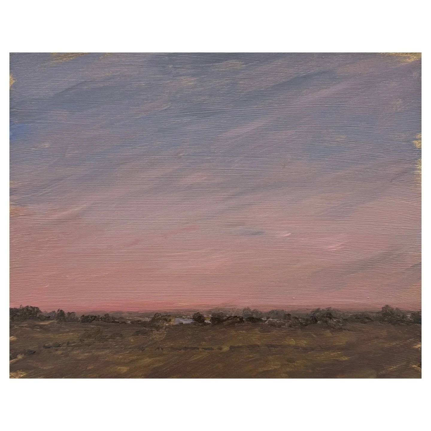 20x25.5cm 
Acrylic and gouache on wooden panel 
Untitled (late sunset) 

12x17.5cm 
Acrylic and gouache on wooden block 
Skystudy