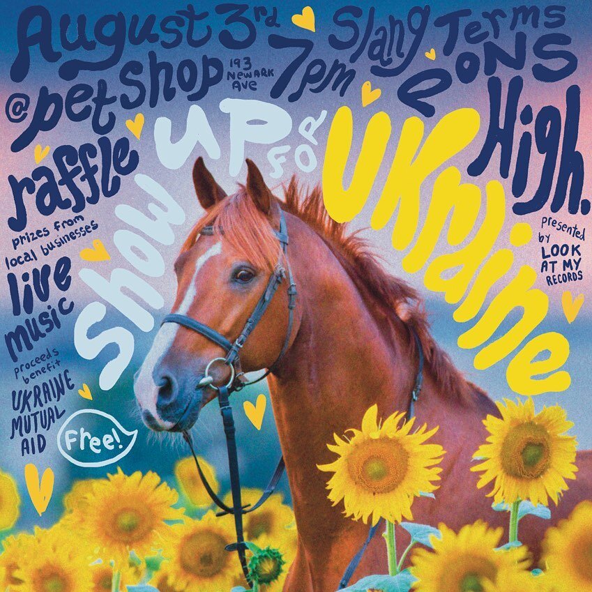 ⚡️Save the date 📅 ! 

@ukrainemutualaid returns with a big *blowout* fundraiser on August 3rd 7PM at Jersey City&rsquo;s favorite bar @petshopjc! 🌟

@lookatmyrecords_ has curated an incredible line-up for us:

@slang_terms ⚡️
@high.asfuckband ⚡️
@p