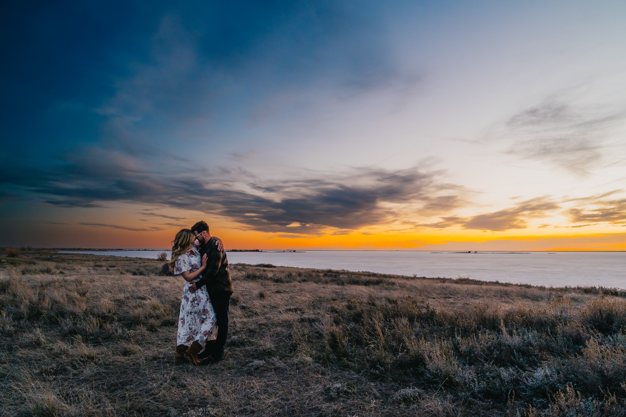 Rowan + Coltan’s Playful Sunset Engagement Session at Lake Newell near Brooks, Alberta-240414-098.jpg