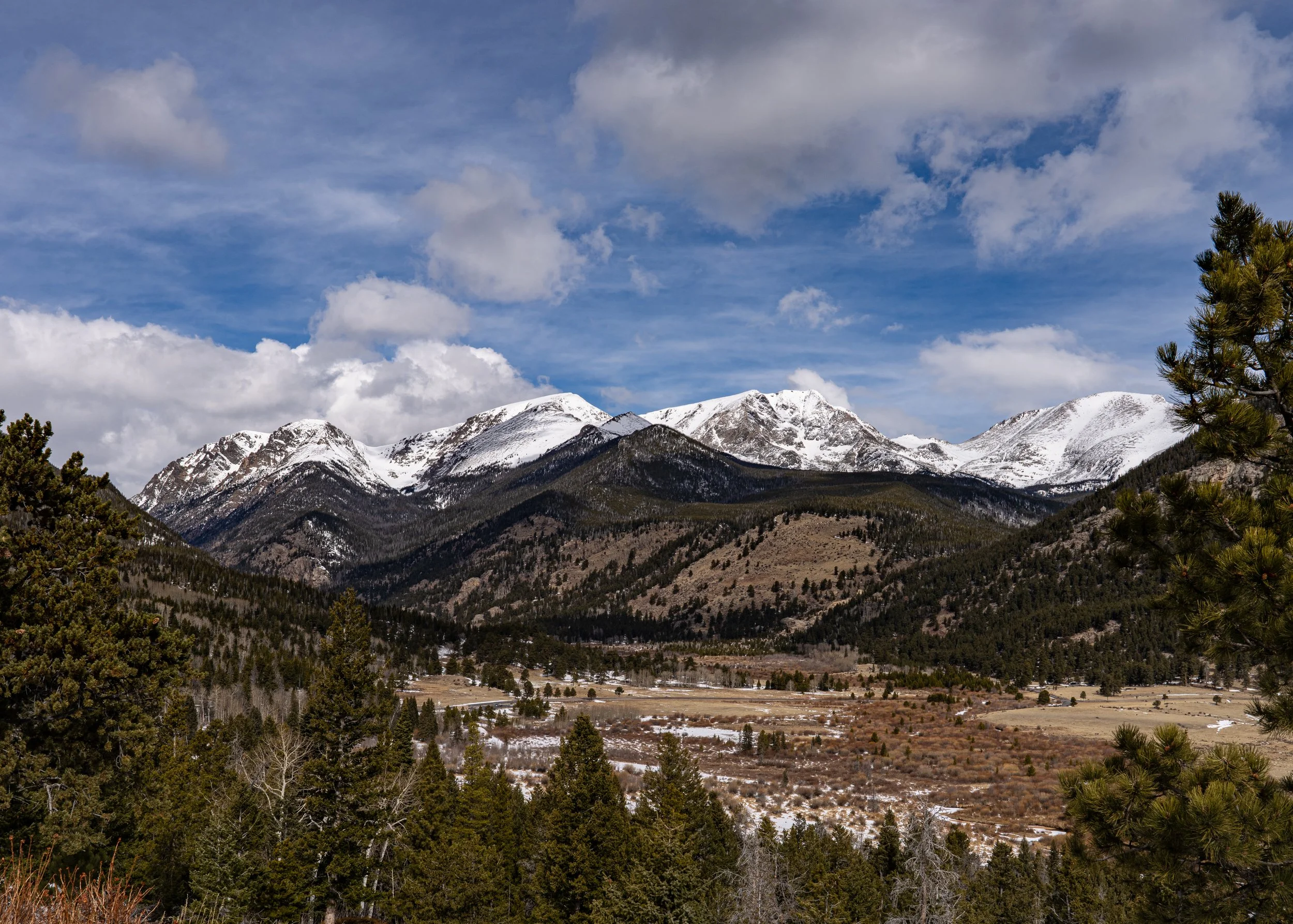 West Horseshoe Park, Rocky Mountain National Park Print & Beautiful Walnut Display Stand