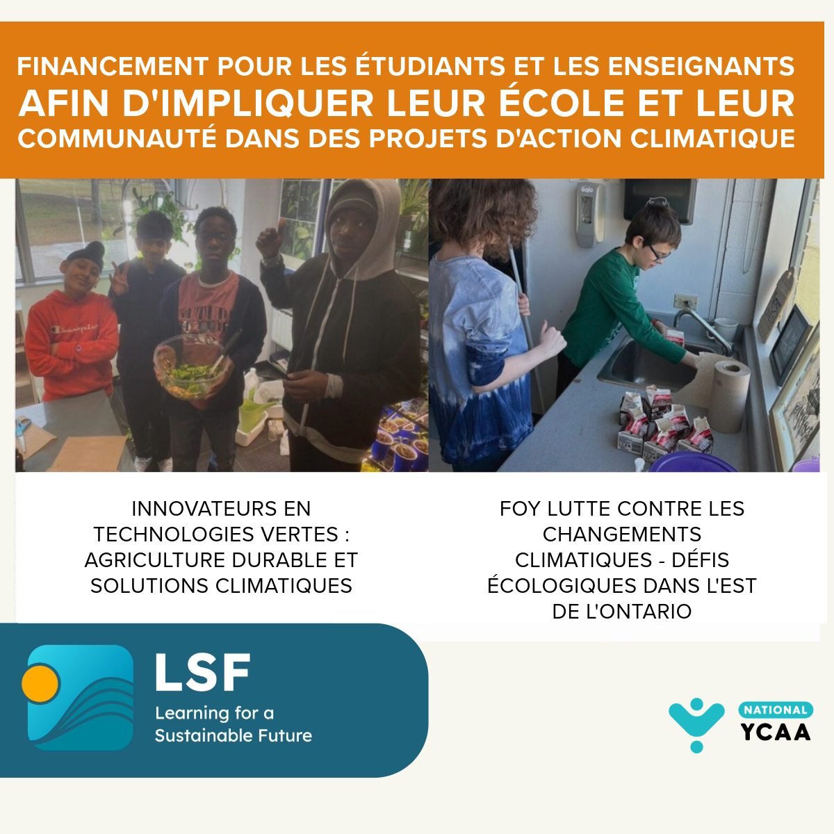 🌱 Autonomisez les jeunes, inspirez le changement 🌍

Vous souhaitez avoir un impact concret dans votre &eacute;cole ou votre communaut&eacute;? Le programme Apprentissage pour un avenir durable offre jusqu'&agrave; 500 $ de financement pour des proj