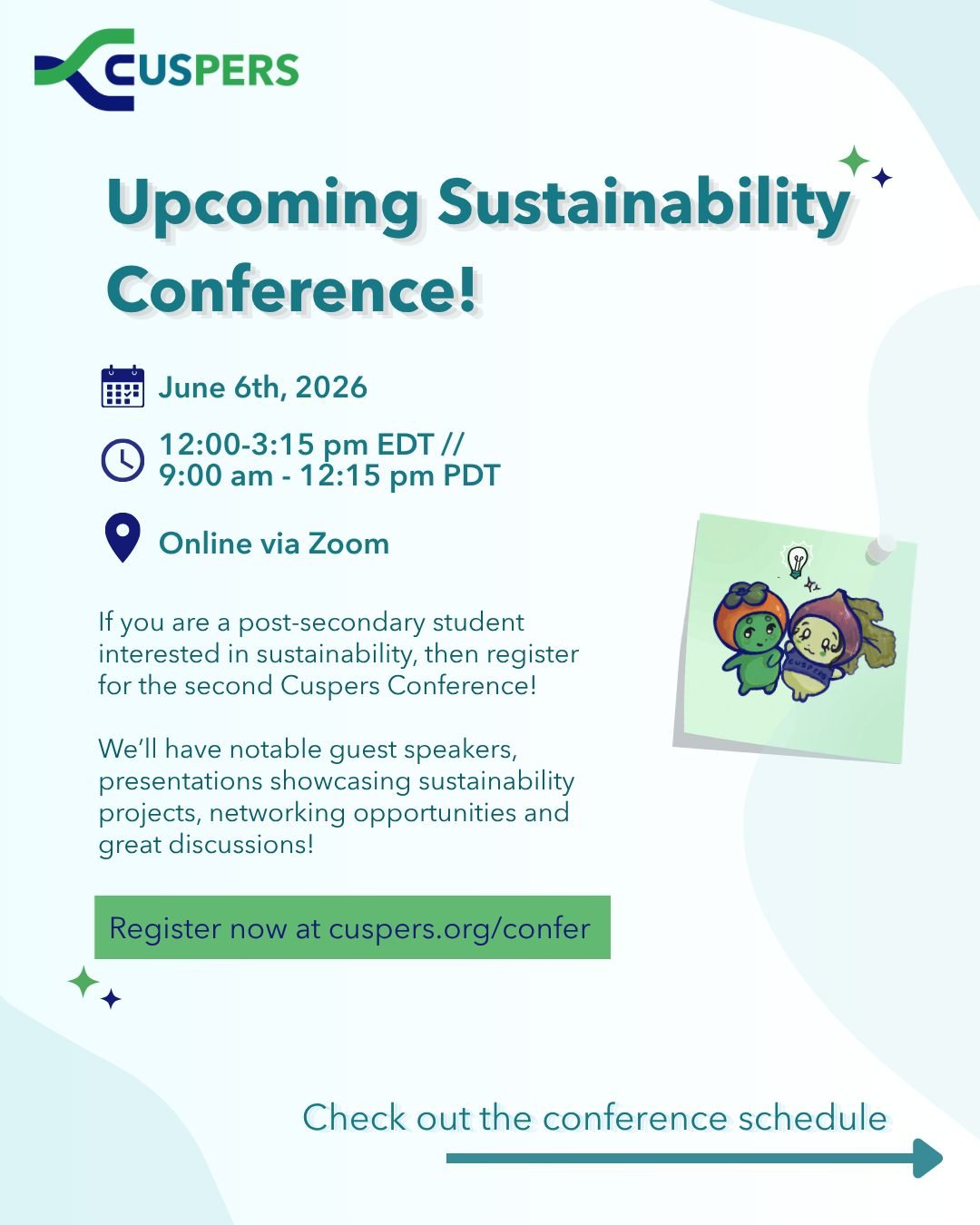 🌎 Calling all post-secondary students passionate about sustainability, climate action &amp; creating change on campus!

Have you heard of Cuspers.org ? They help student leaders launch sustainability campaigns, connect across schools, and build stro