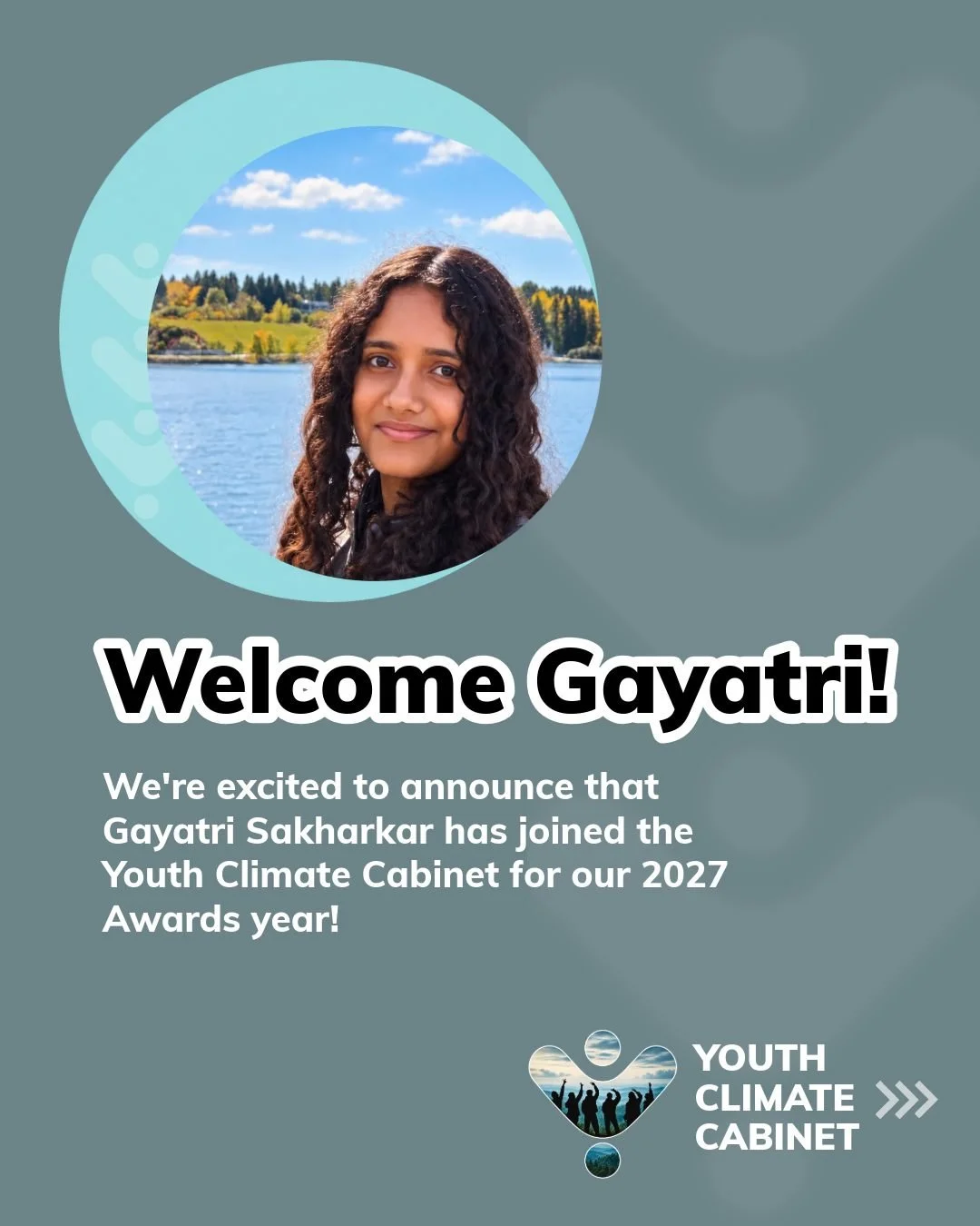 Welcome Gayatri Sakharkar to the Youth Climate Cabinet! 🌱

A high school student from Calgary and a 2026 National Youth Climate Action Award recipient, Gayatri combines environmental research with a love of the arts.

Her project, &ldquo;Bye-Bye Tox