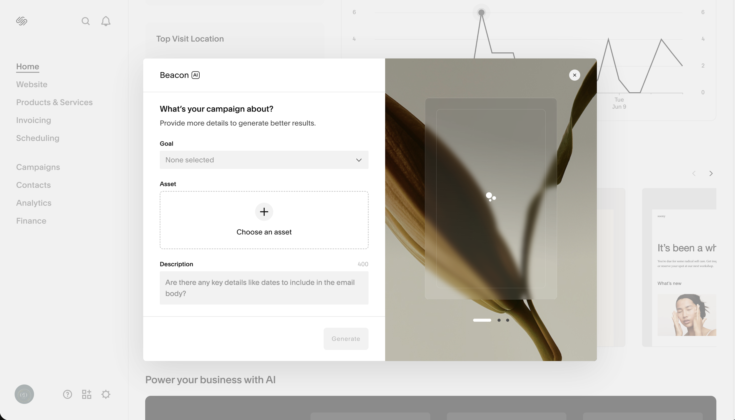 Squarespace's AI Campaign Builder