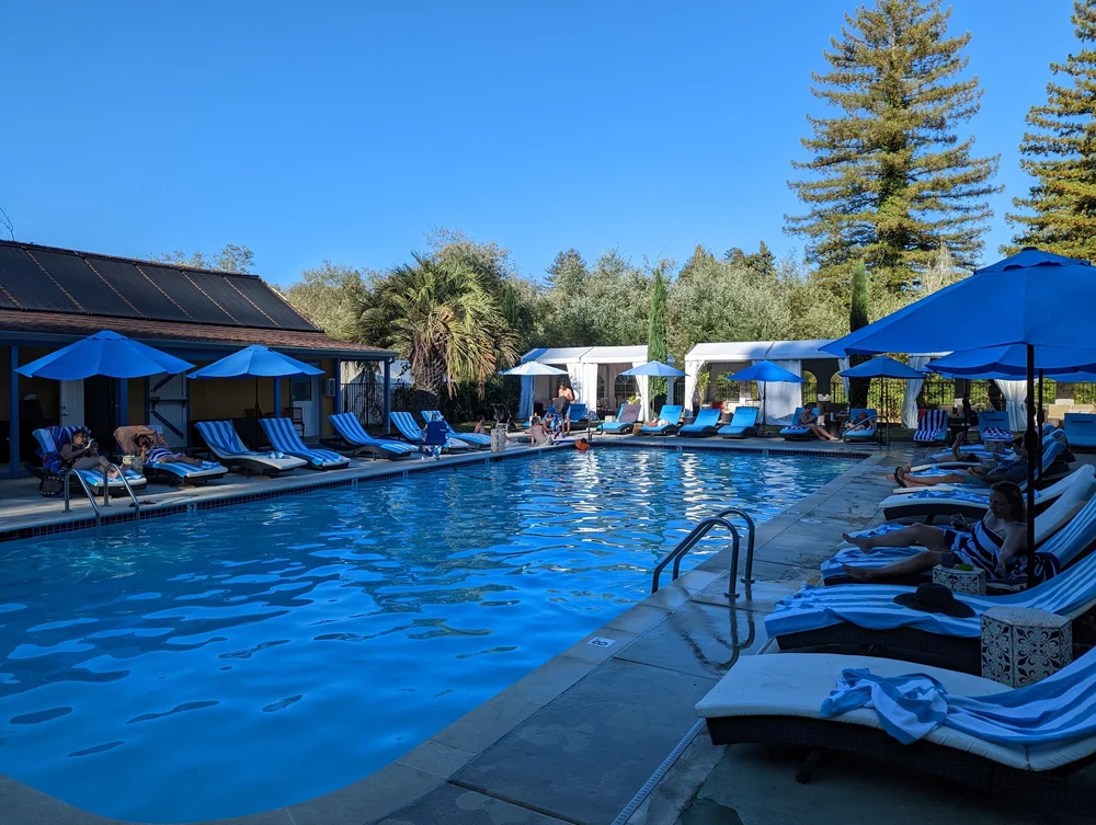 Poolside loungers and cabanas