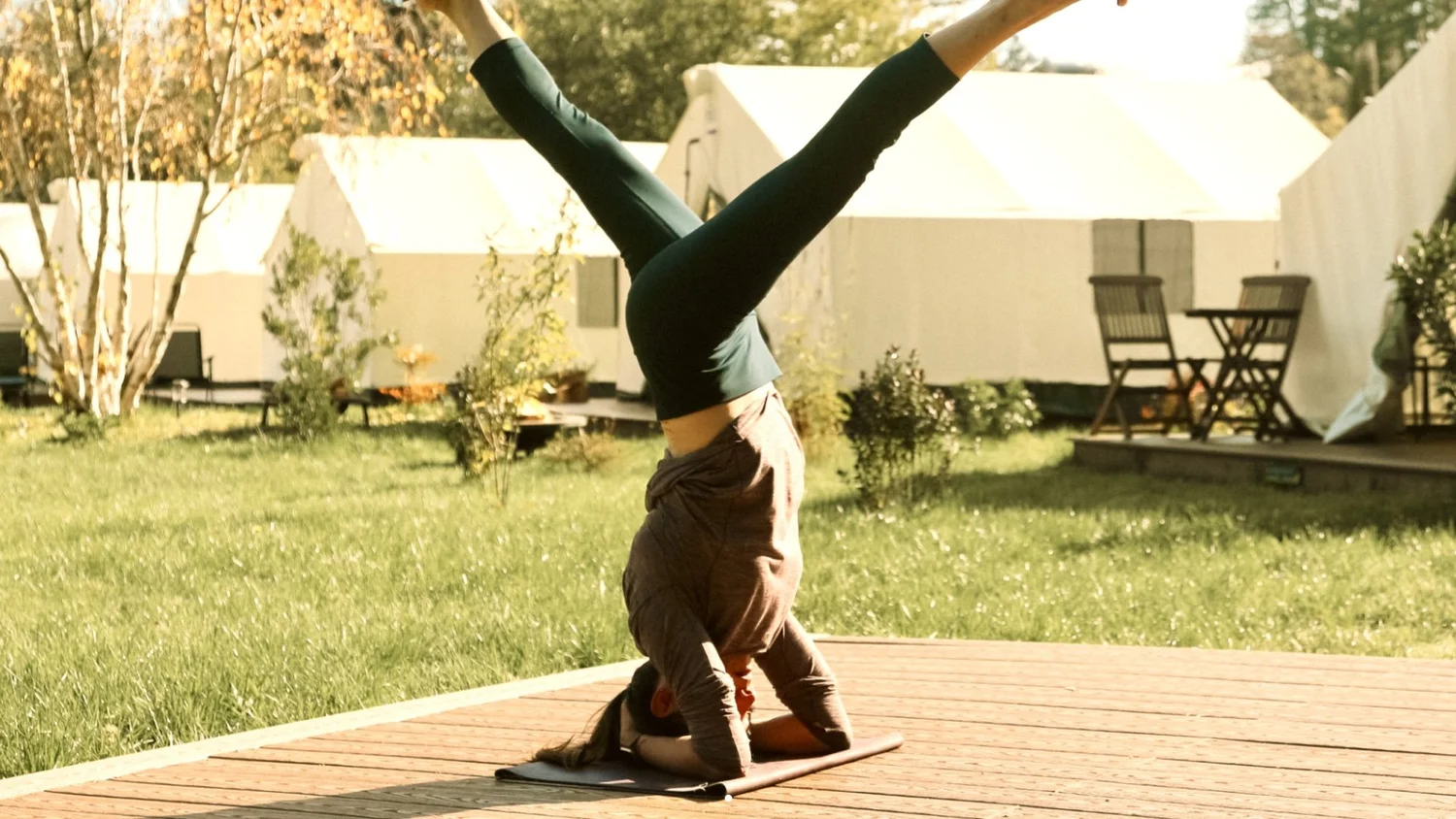 Yoga in the redwoods at Surrey Resort
