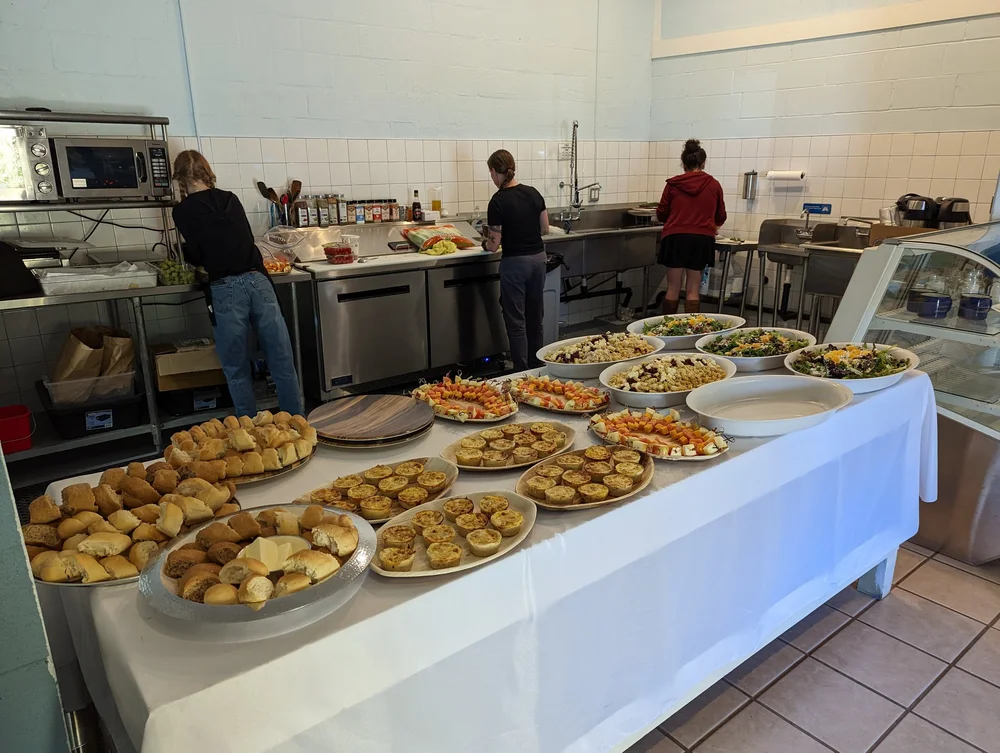 Catering buffet set for a group