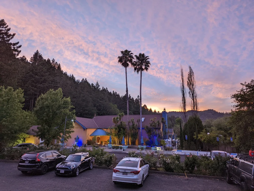 Sunset over the resort