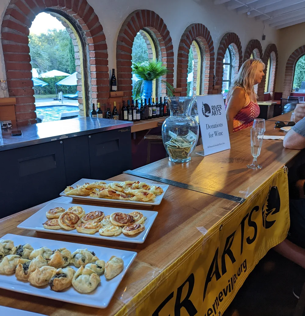 Indoor bar set with appetizers