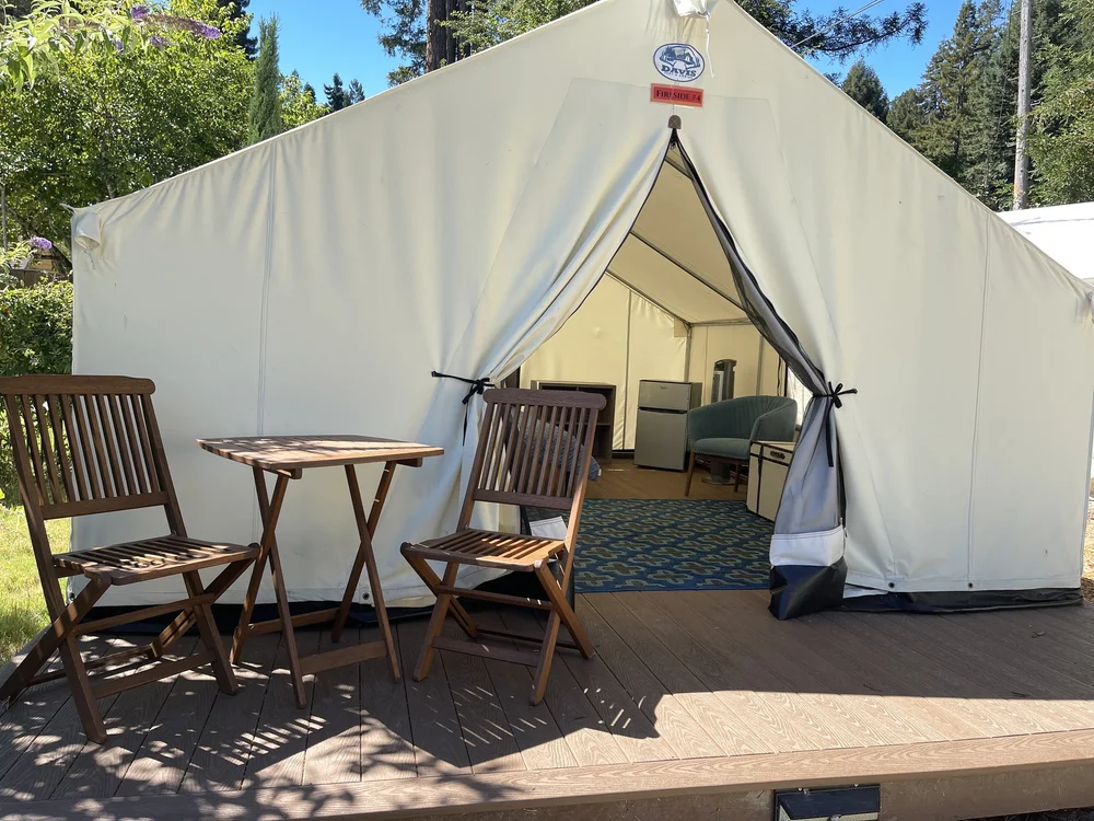 Tents and outdoor fire pit