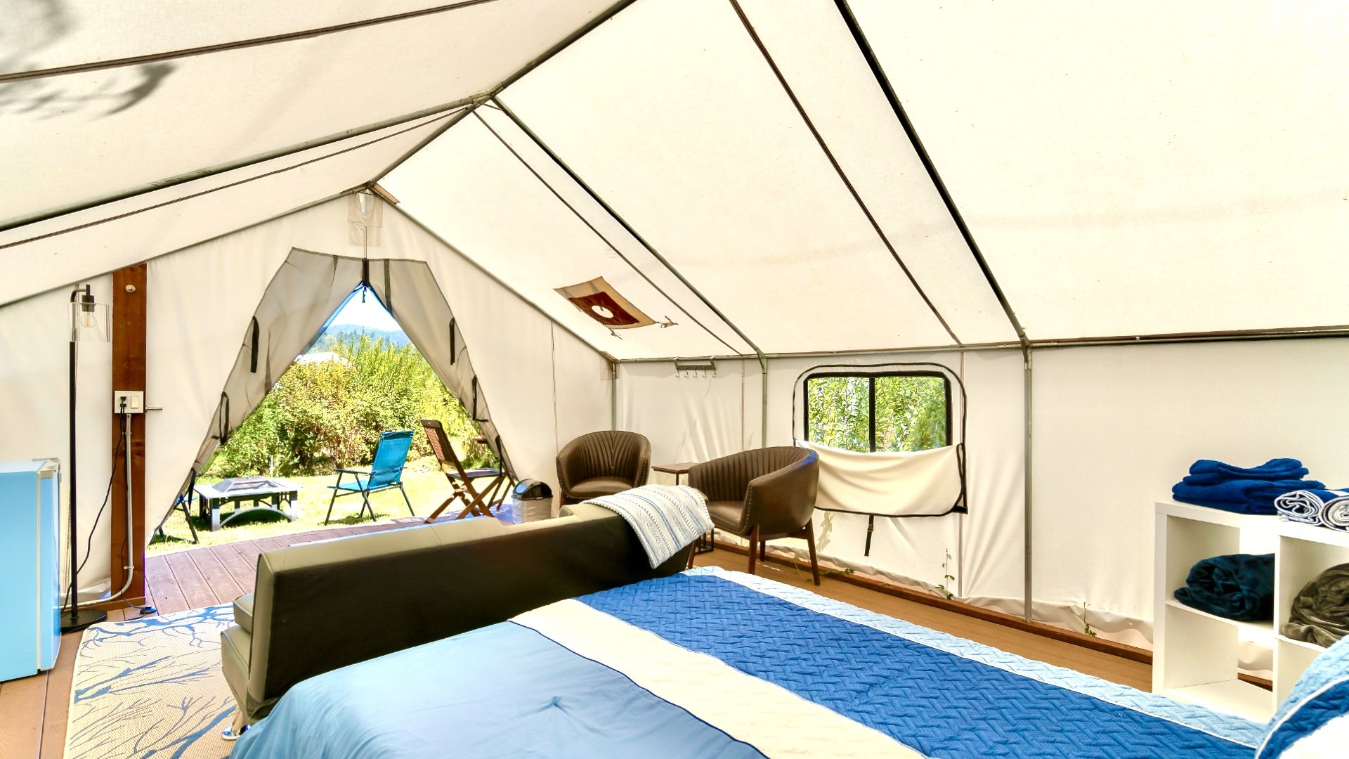 Luxury glamping tent at Surrey Resort