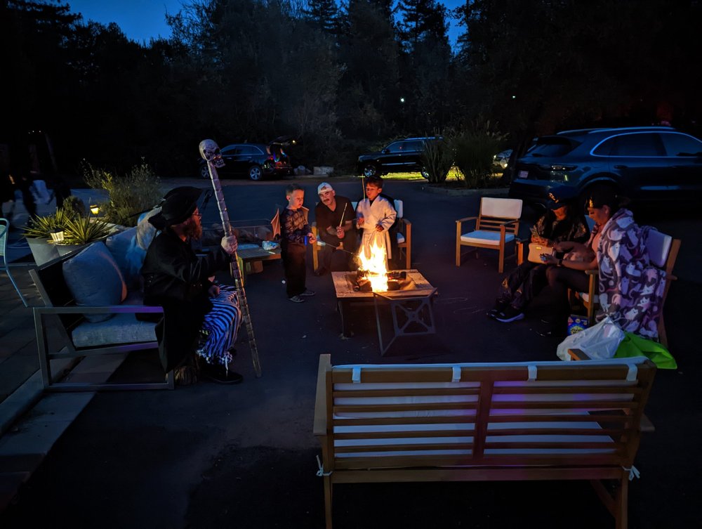 Evening gathering around the fire pit