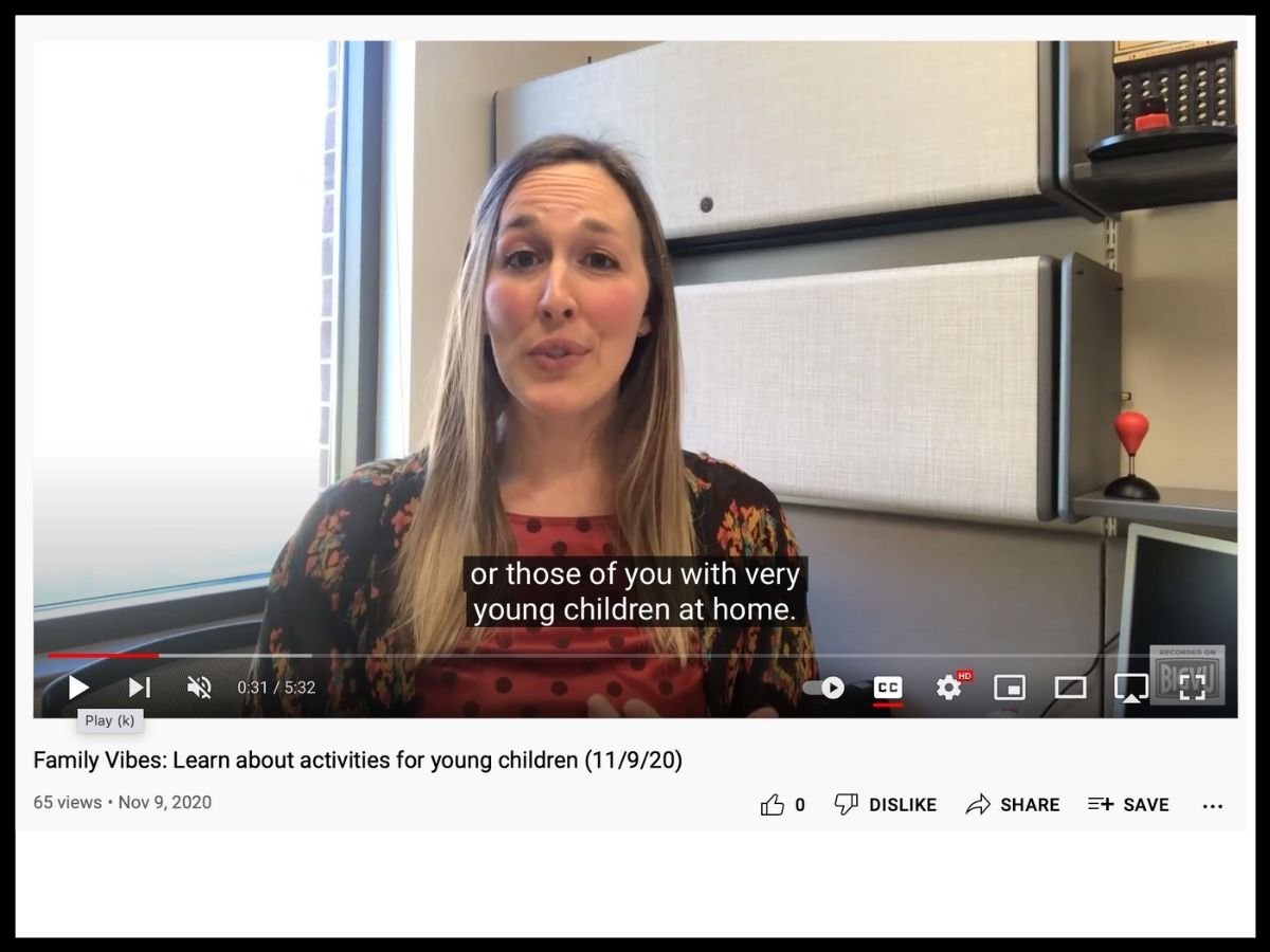 Pandemic distance learning video for early childhood that I edited for District 287