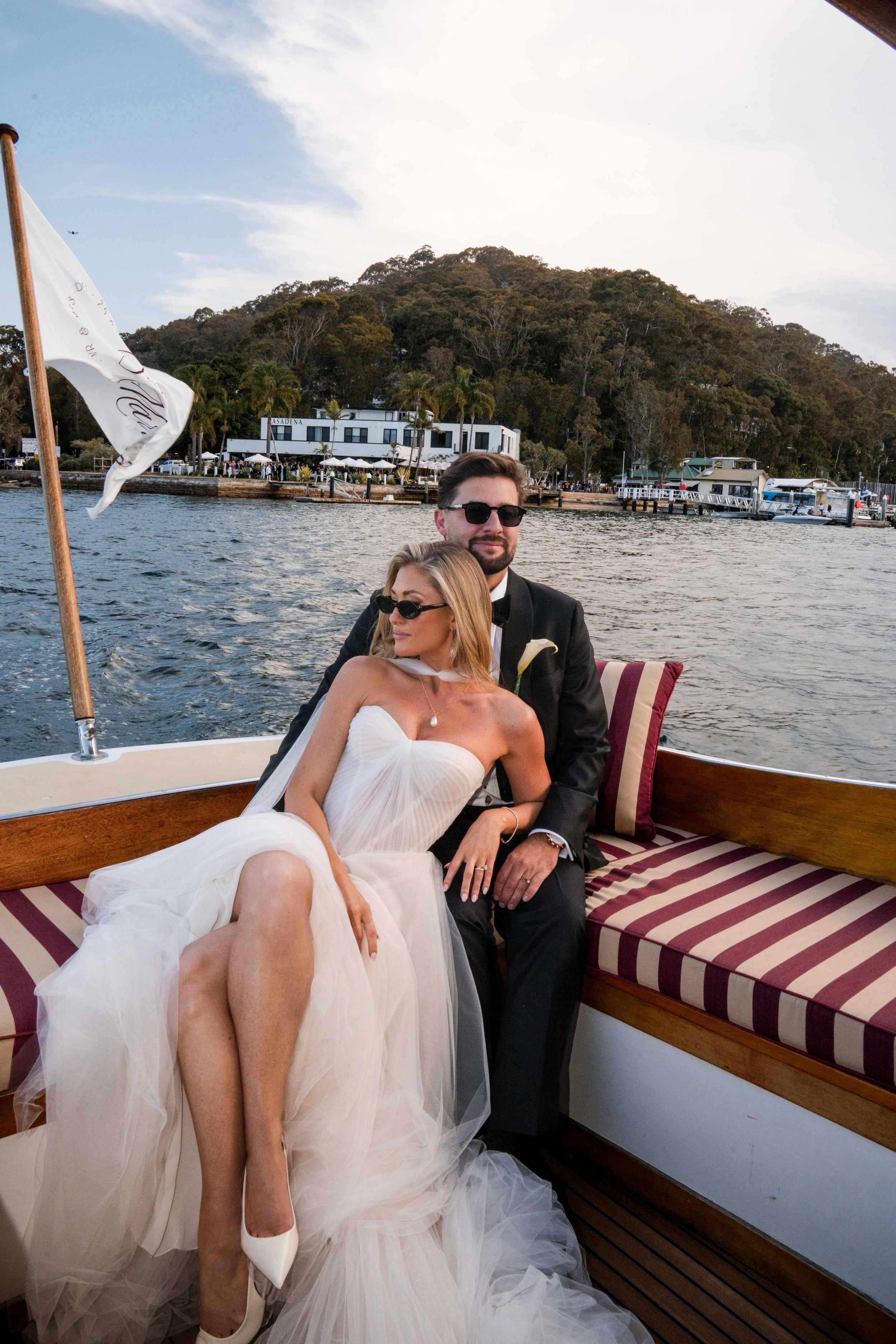 A timeless Northern Beaches wedding celebration at Pasadena Sydney, featuring beautiful natural light and waterfront scenery. 
