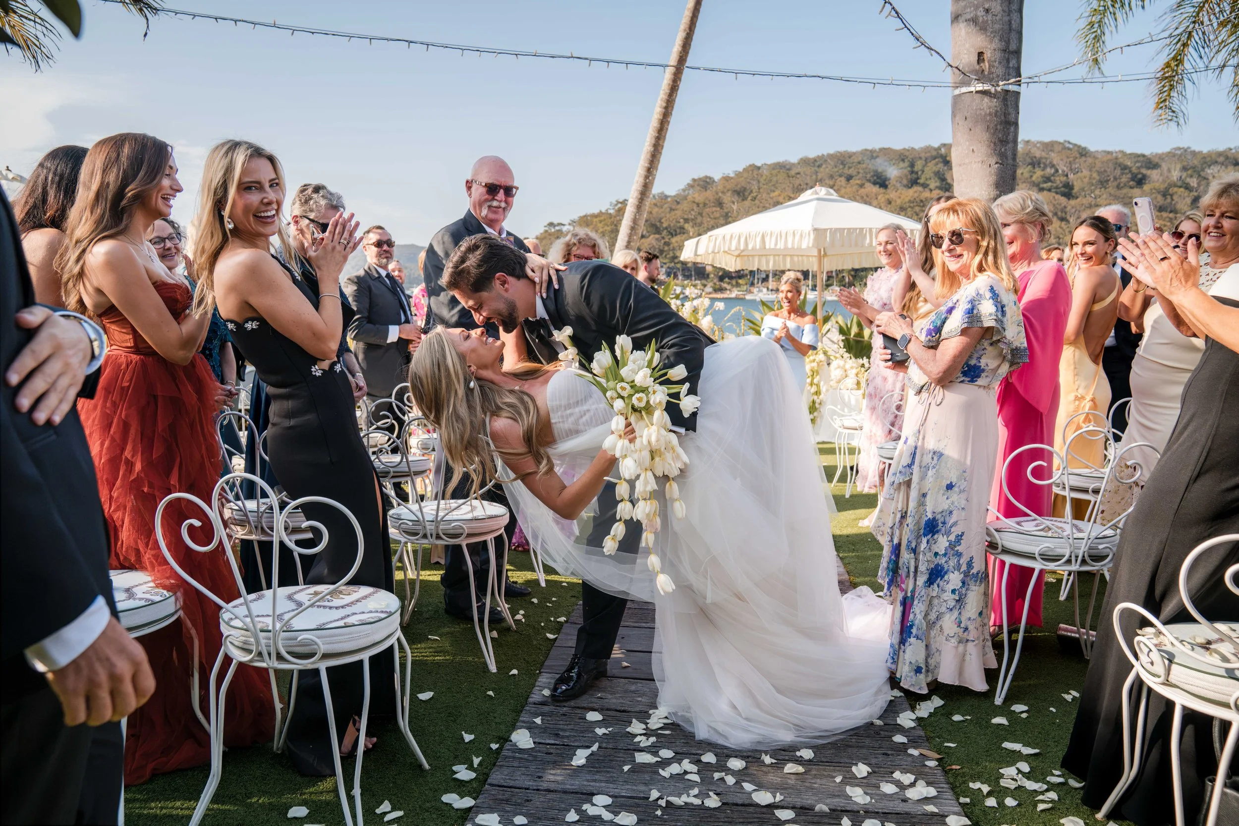 A timeless Northern Beaches wedding celebration at Pasadena Sydney, featuring beautiful natural light and waterfront scenery.