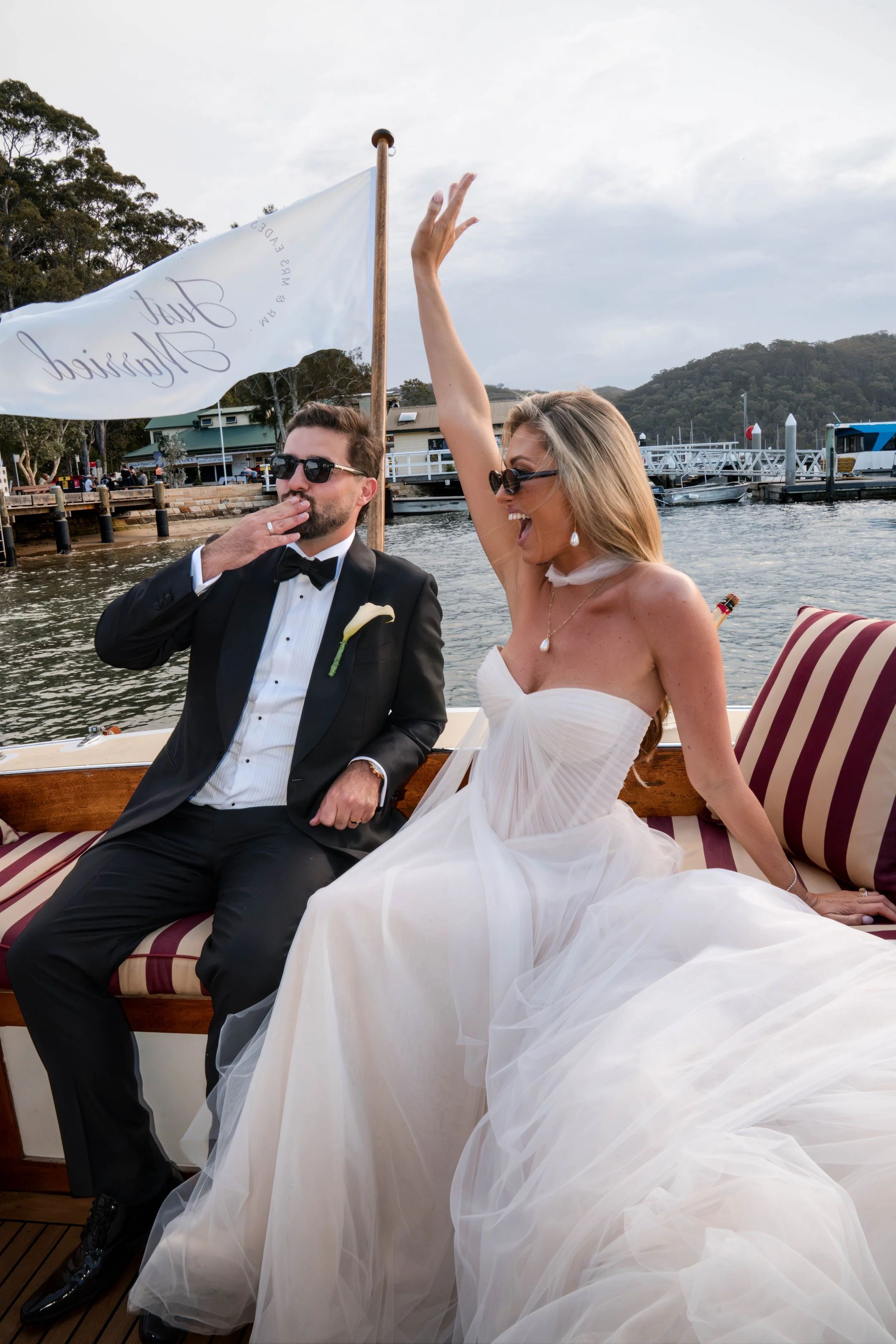 A timeless Northern Beaches wedding celebration at Pasadena Sydney, featuring beautiful natural light and waterfront scenery.