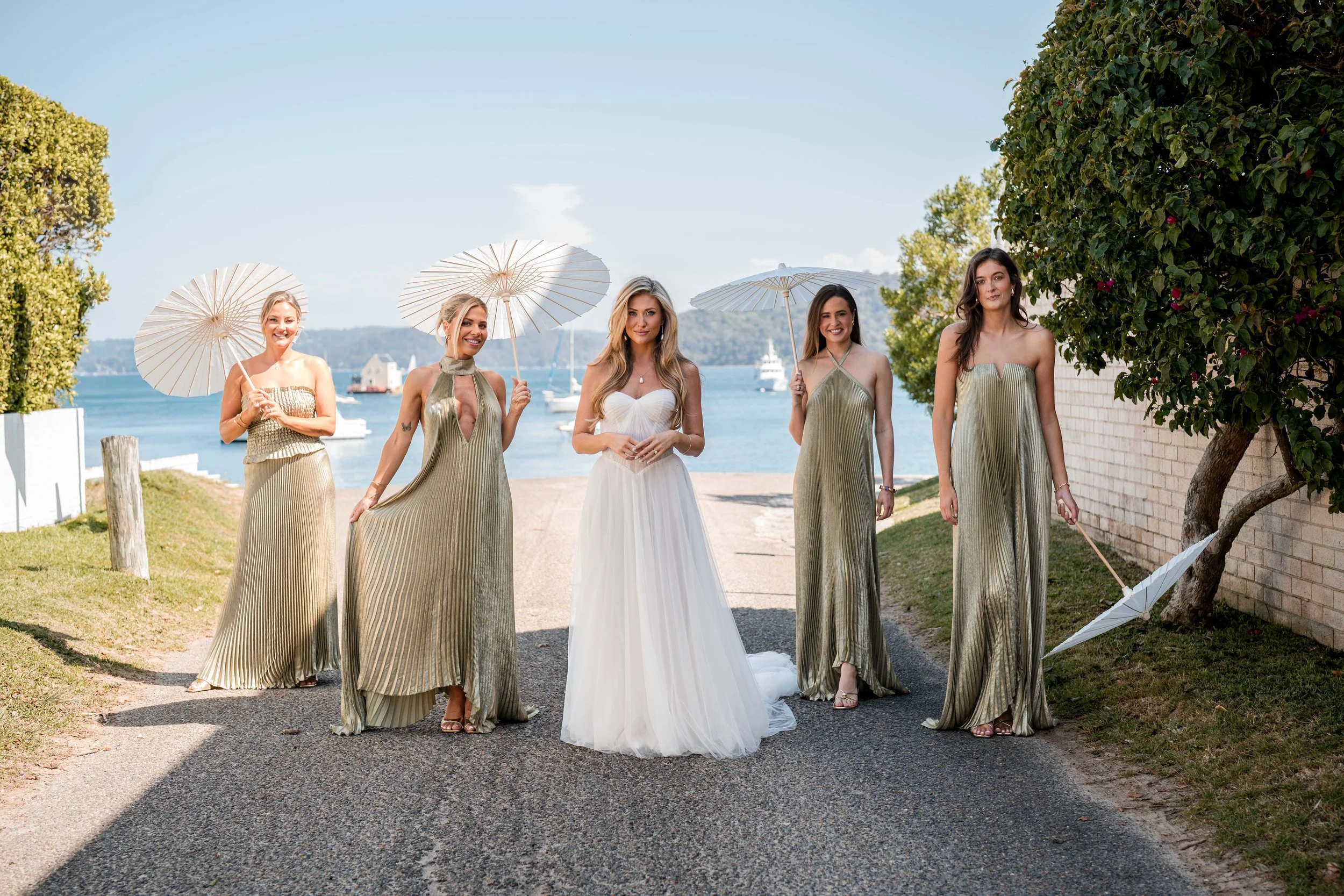 Sun-drenched bridal preparations at a private family property in Palm Beach, Sydney’s Northern Beaches.