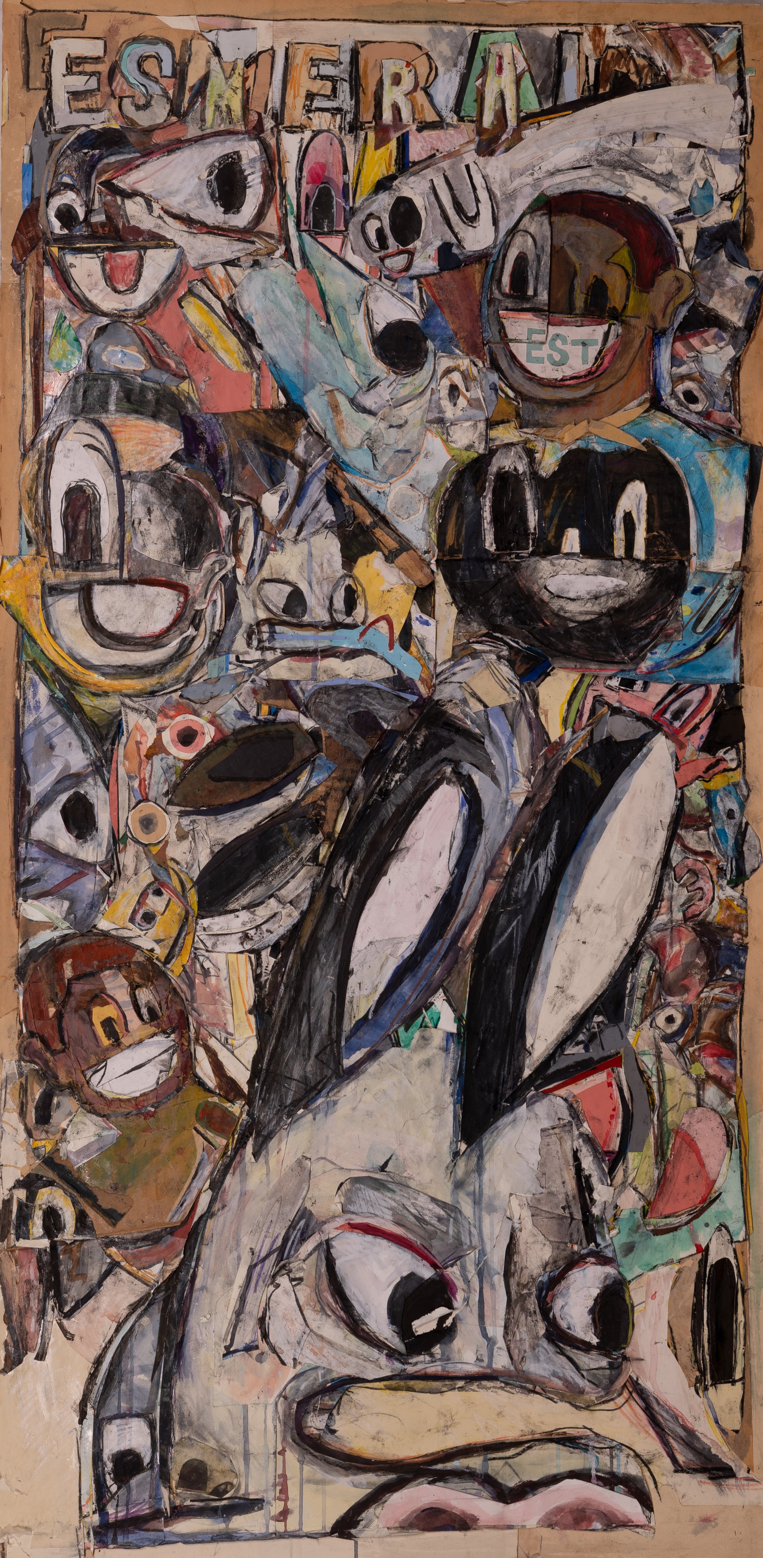"Esmeralda" Mixed Media
Collage on Panel, 48" x 24", 2017