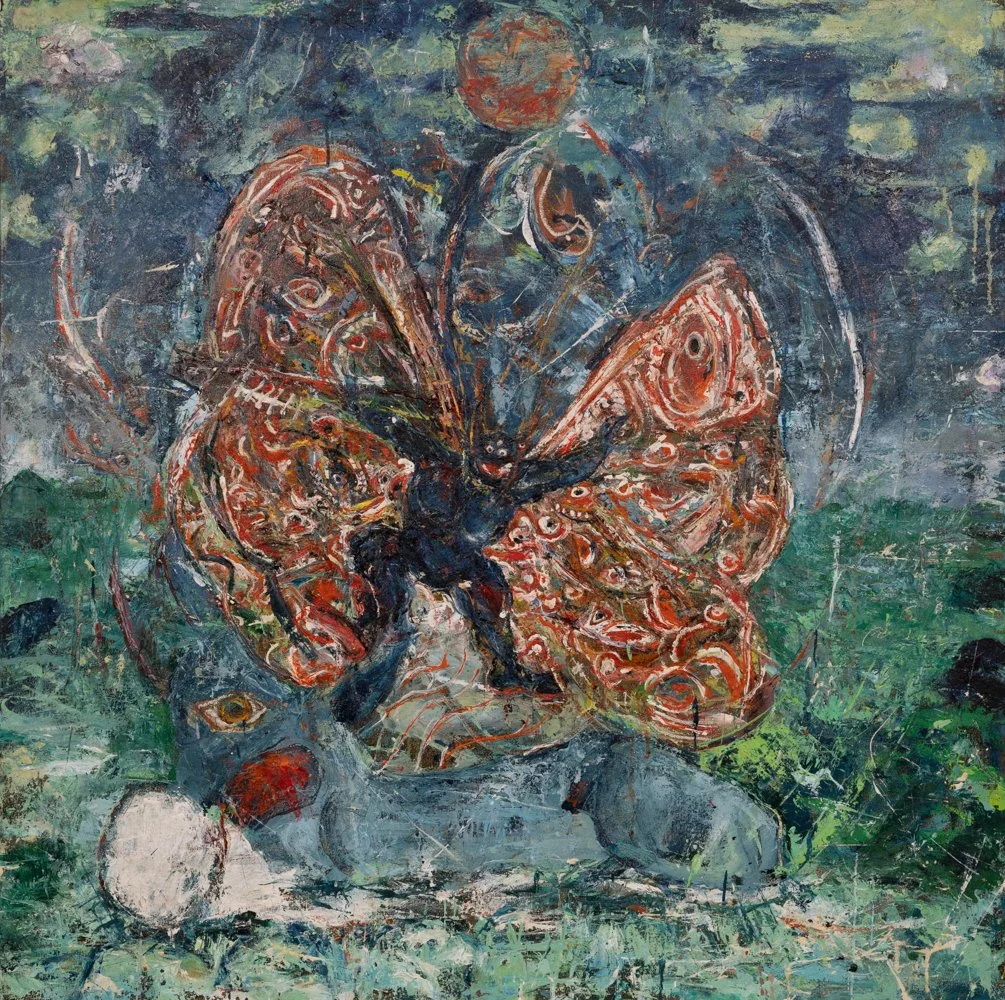 "Mariposaman" Oil on Canvas, 40" x 40", 2009
