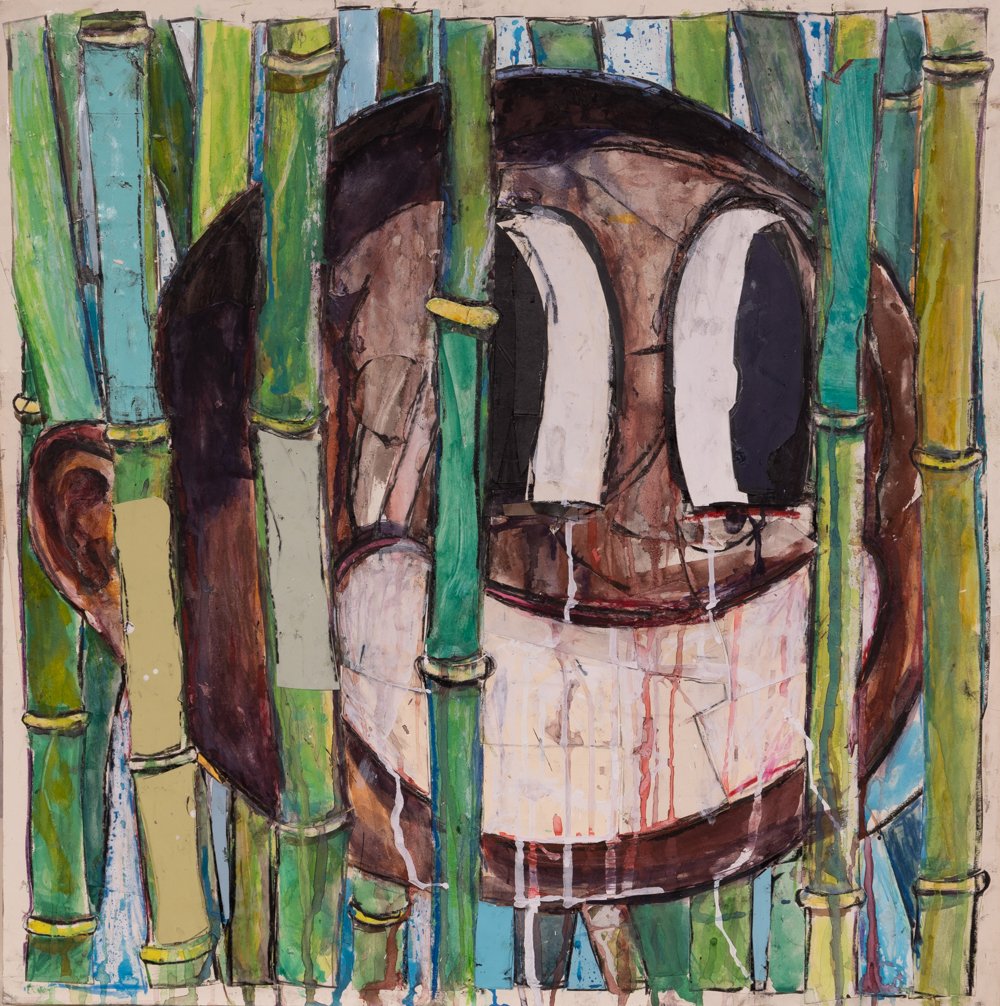 "Untitled" Mixed Media Collage on Panel, 24" x 24" , 2017