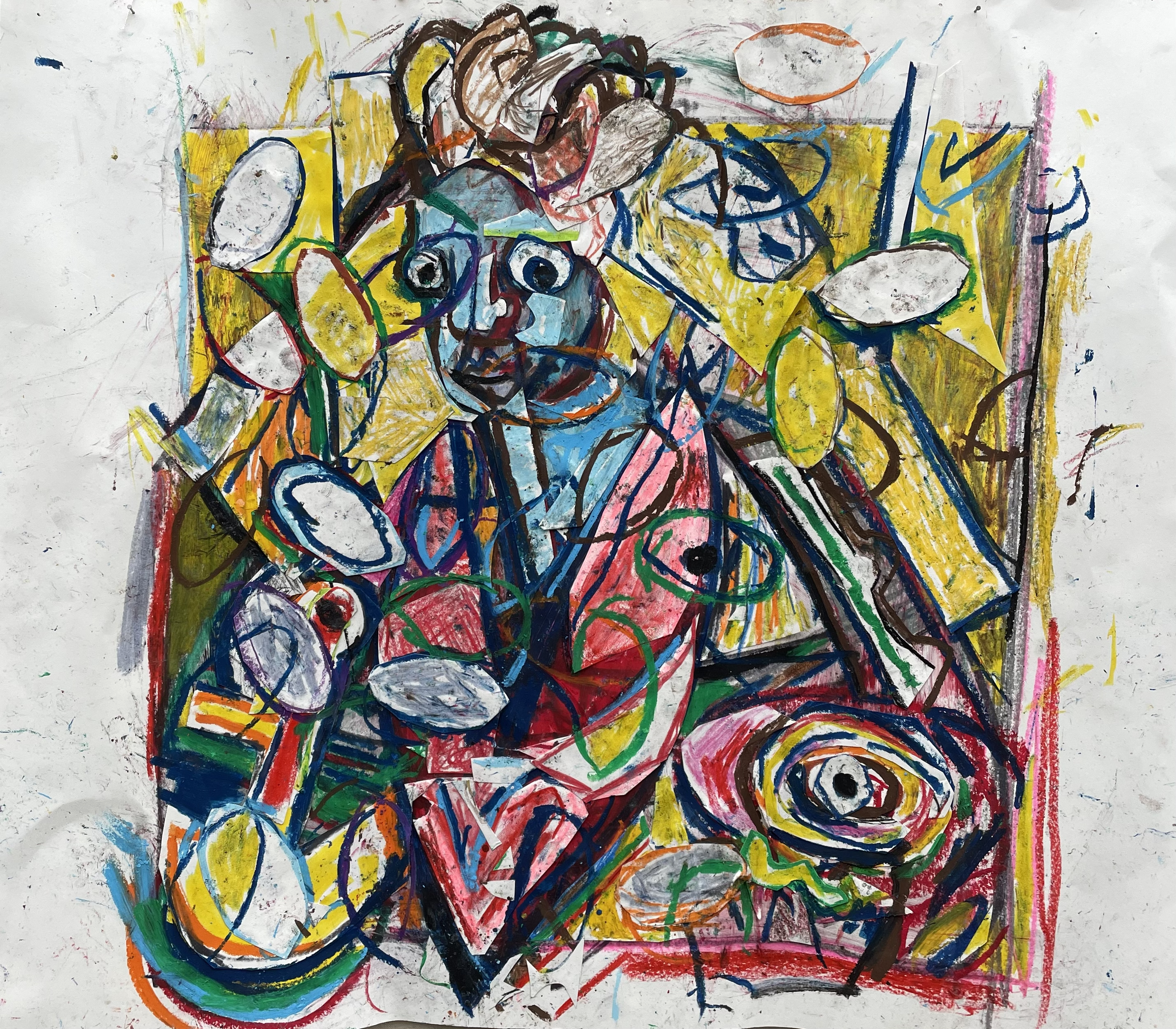 "Egg Beaters" Mixed Media Collage on Paper, 24" x 26", 2005
