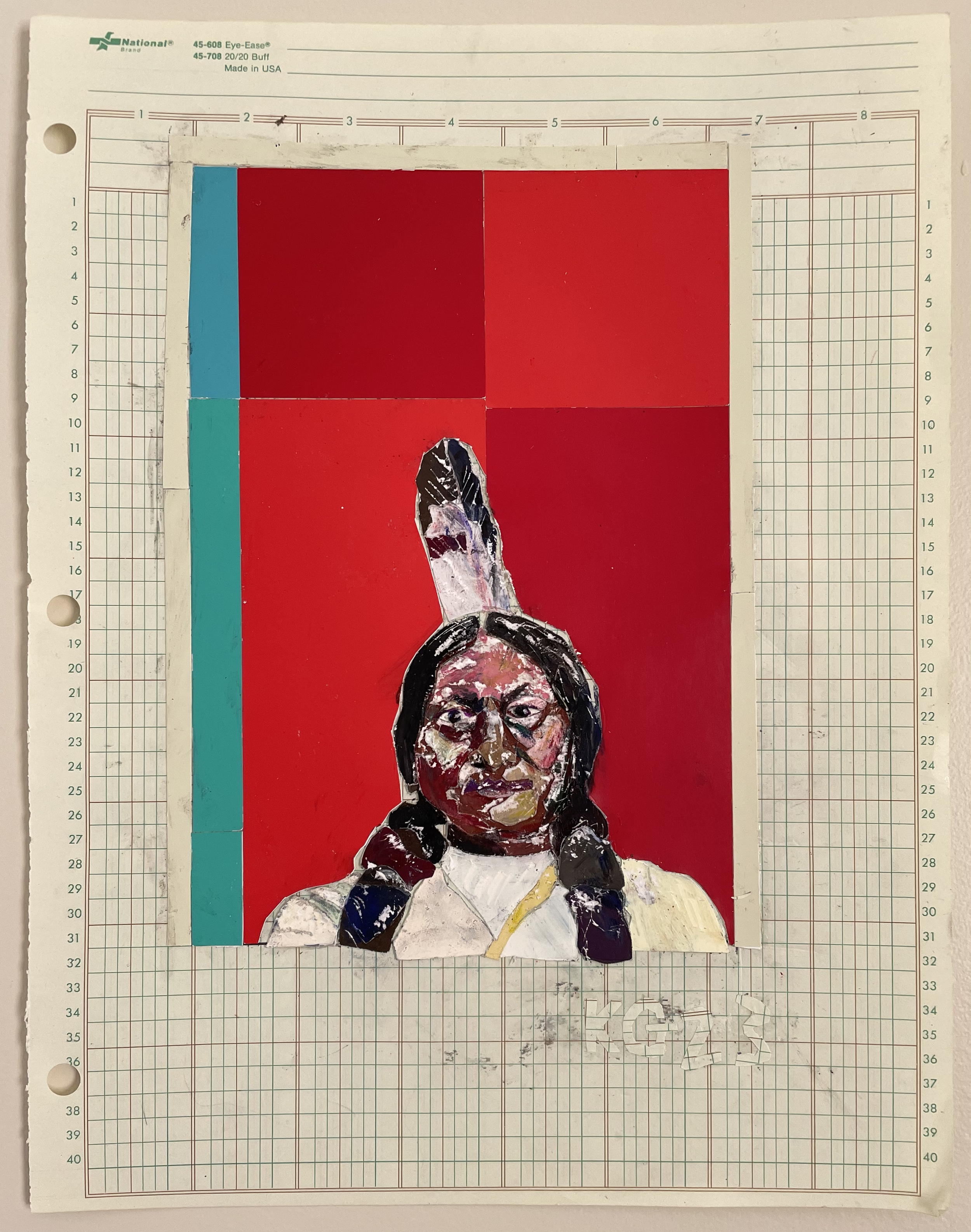 "Untitled" Mixed Media on Paper Collage,
11" x 8 1/2", 2023
