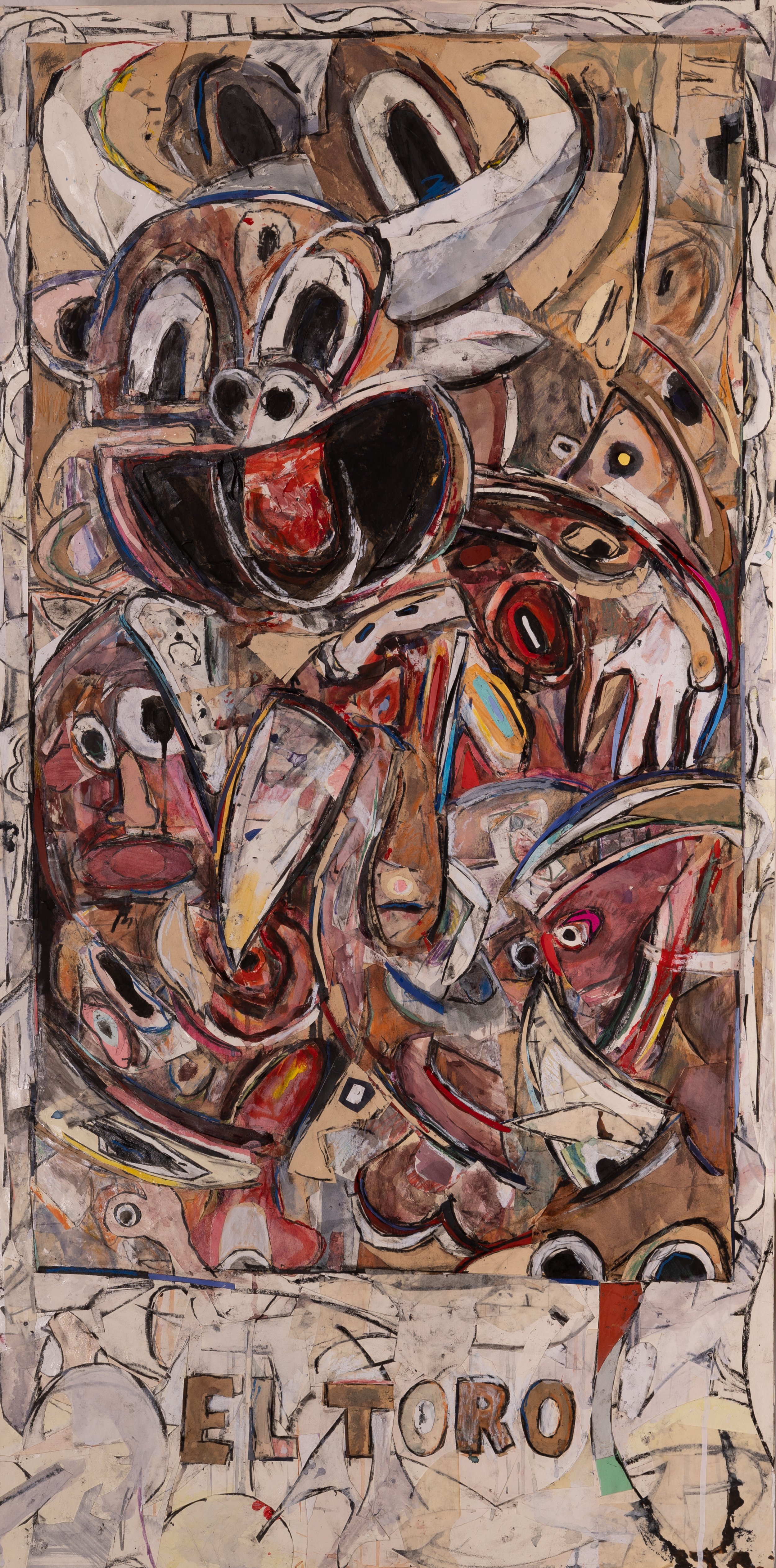"El Toro" Mixed Media
Collage on Panel, 48" x 24", 2017