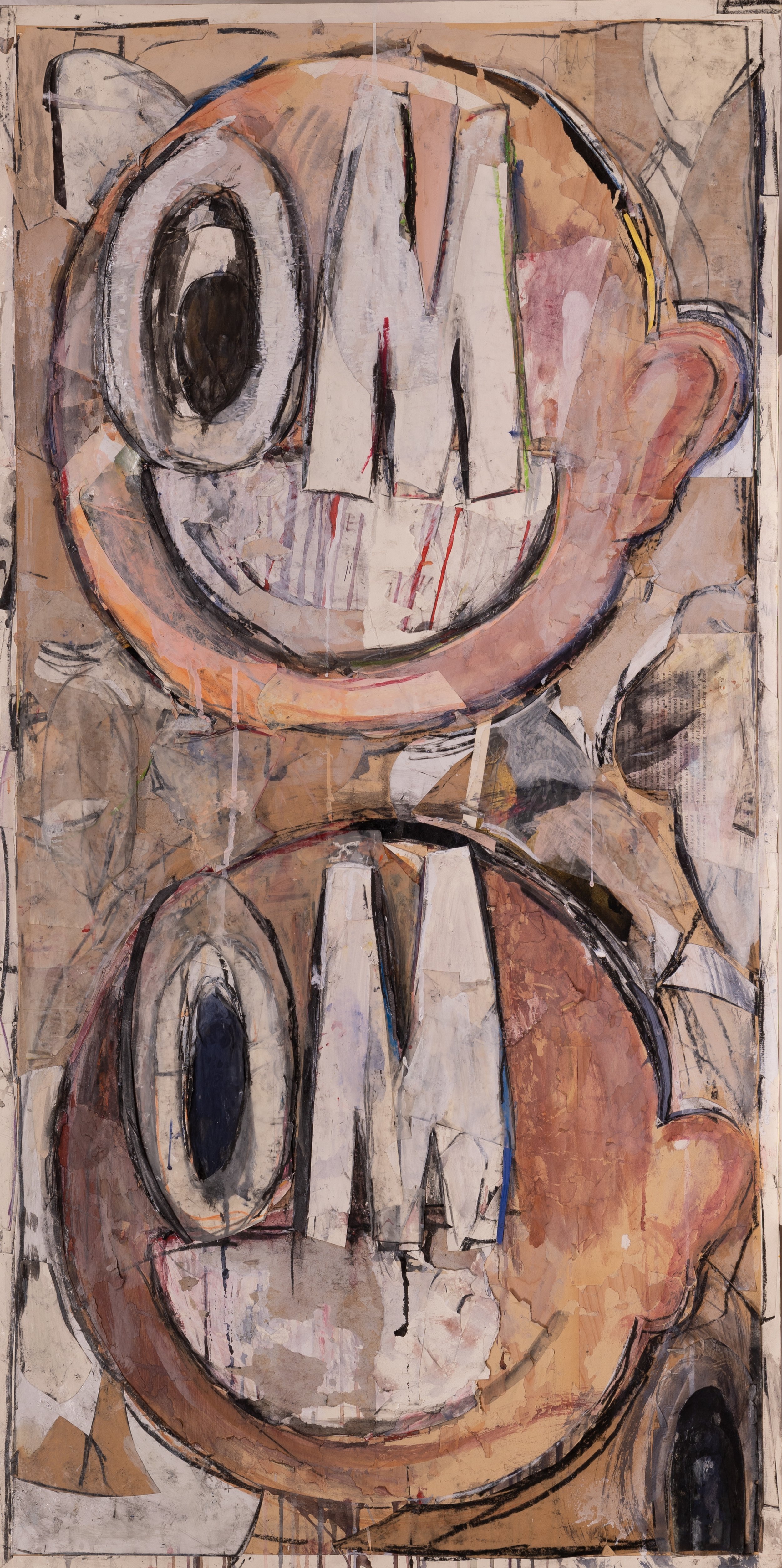 "Om" Mixed Media
Collage on Panel, 48" x 24", 2017