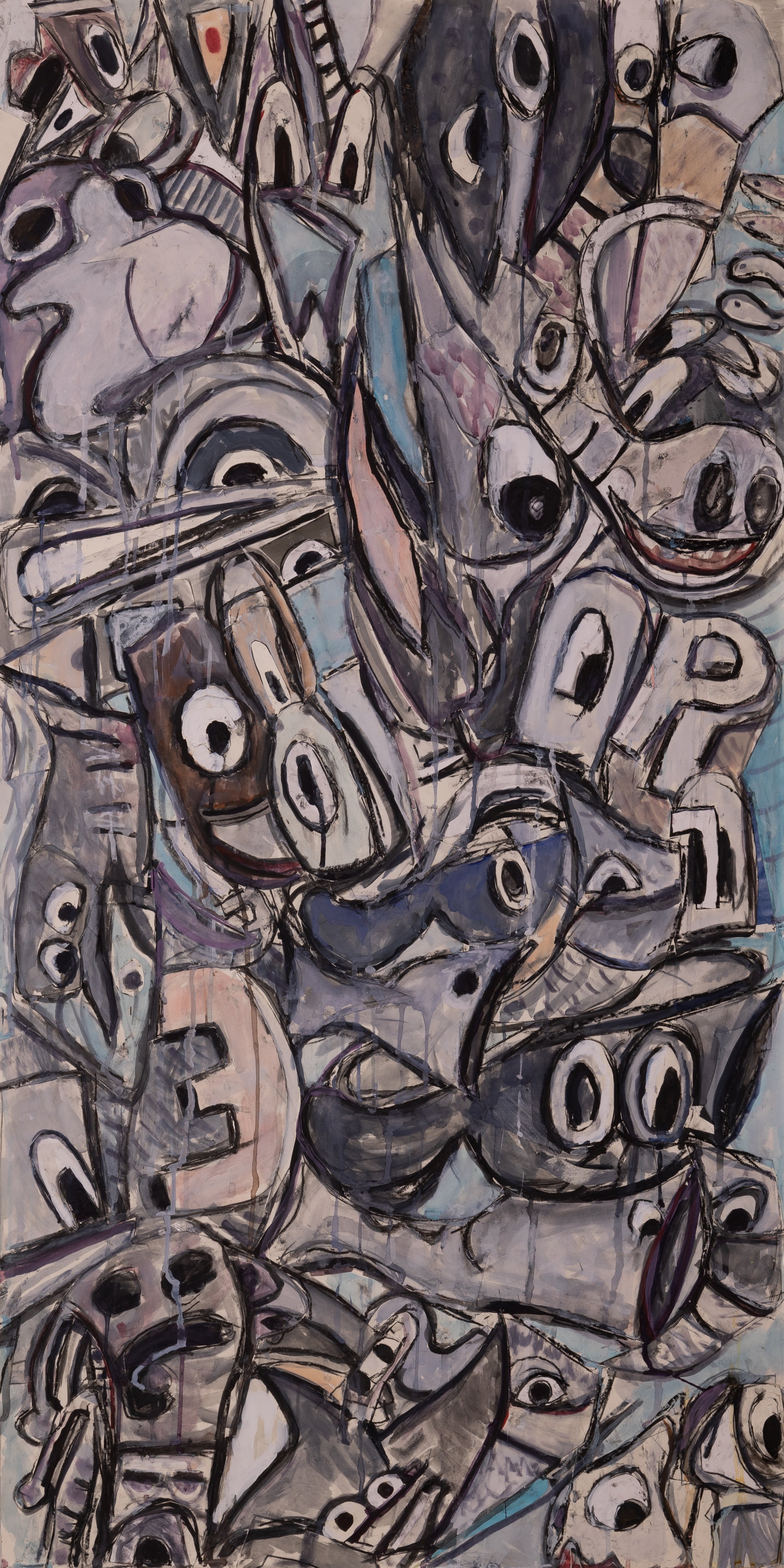 "Rush Hour" Mixed Media
Collage on Panel, 48" x 24", 2017