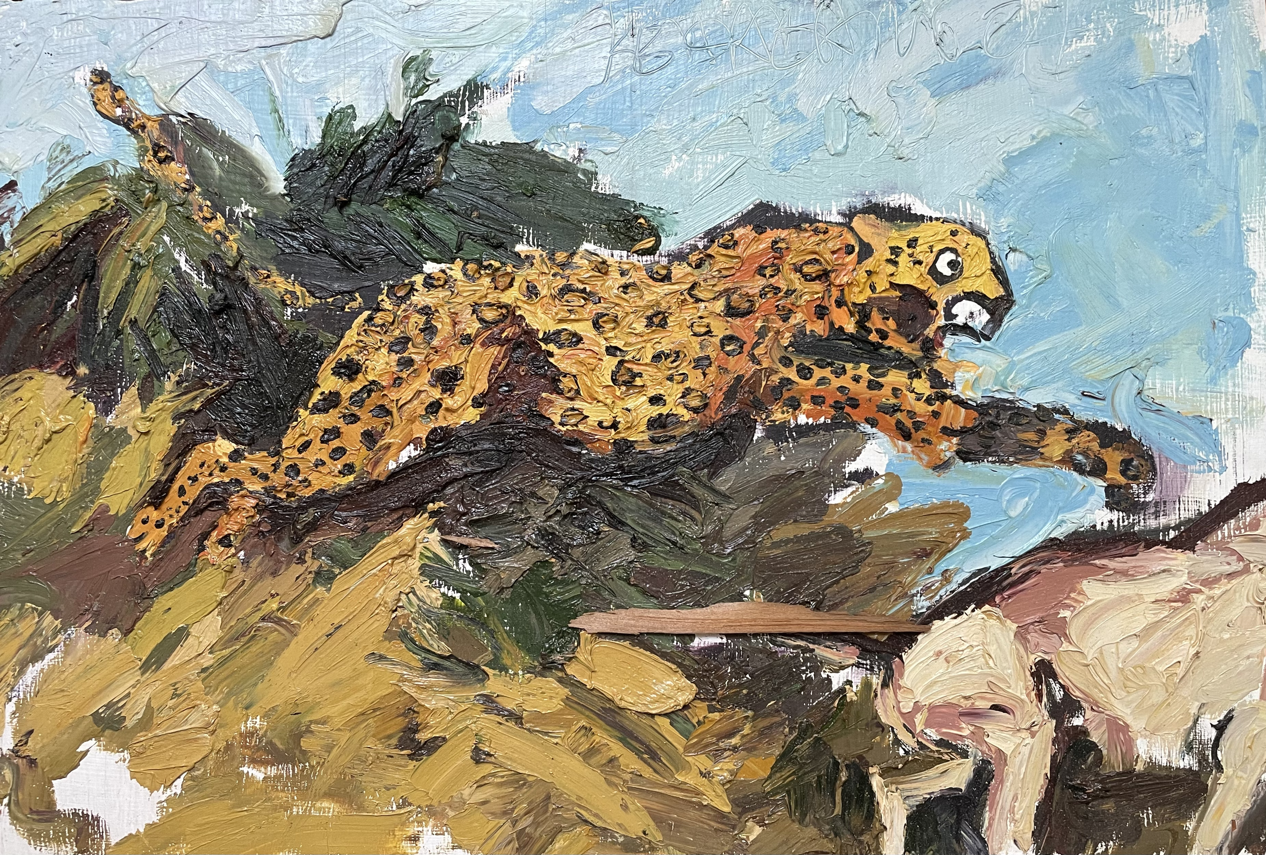 "Run" Mixed Oil on Wood Panel, 15" x 21 1/2" , 2004