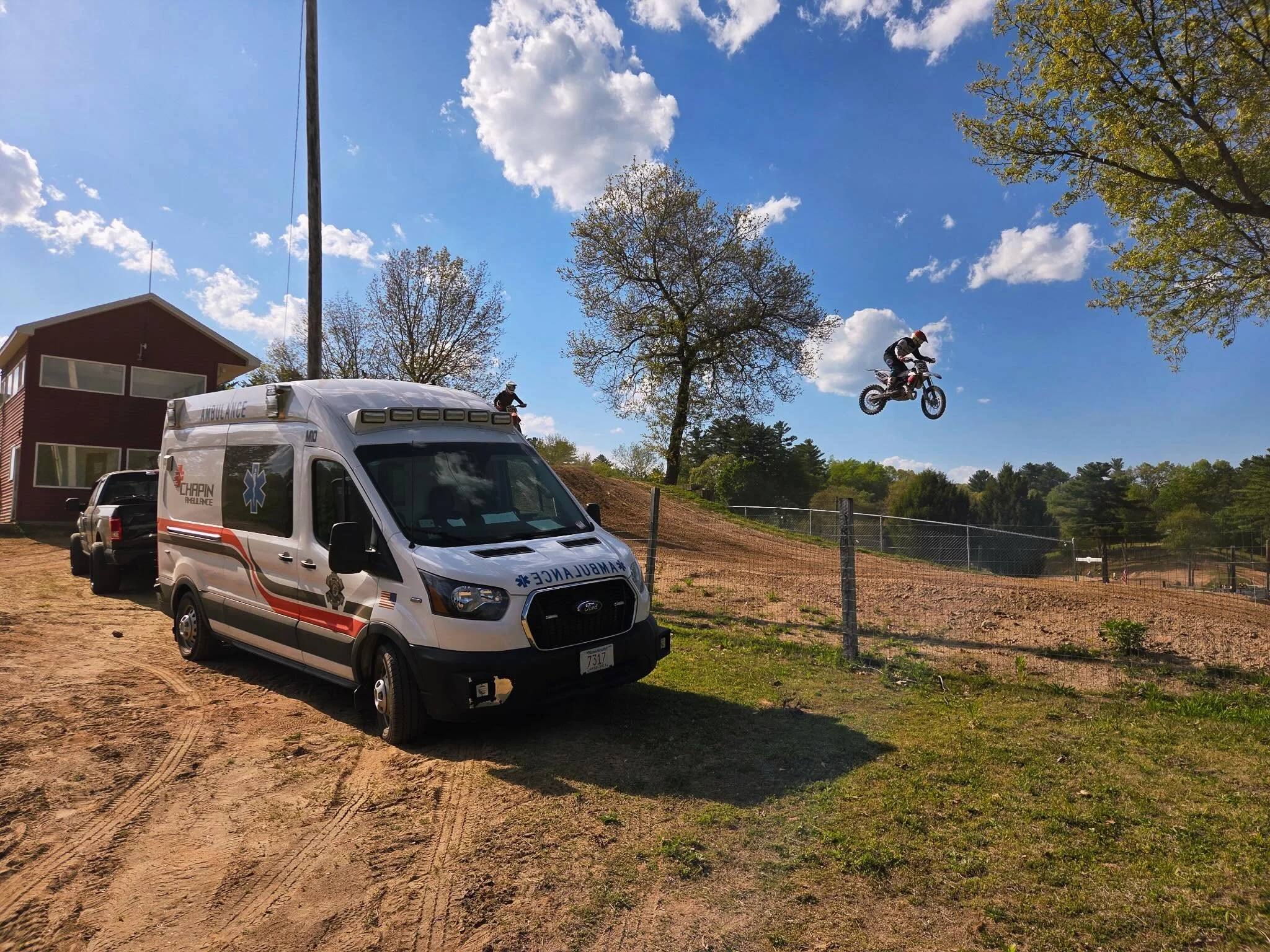 Two trucks, one mission &mdash; keeping the riders safe at The Wick for today&rsquo;s P27 Off-Road Event 🏁🚑

Chapin Ambulance crews are on standby trackside all day as riders send it over jumps like this one! While it&rsquo;s all fun and adrenaline
