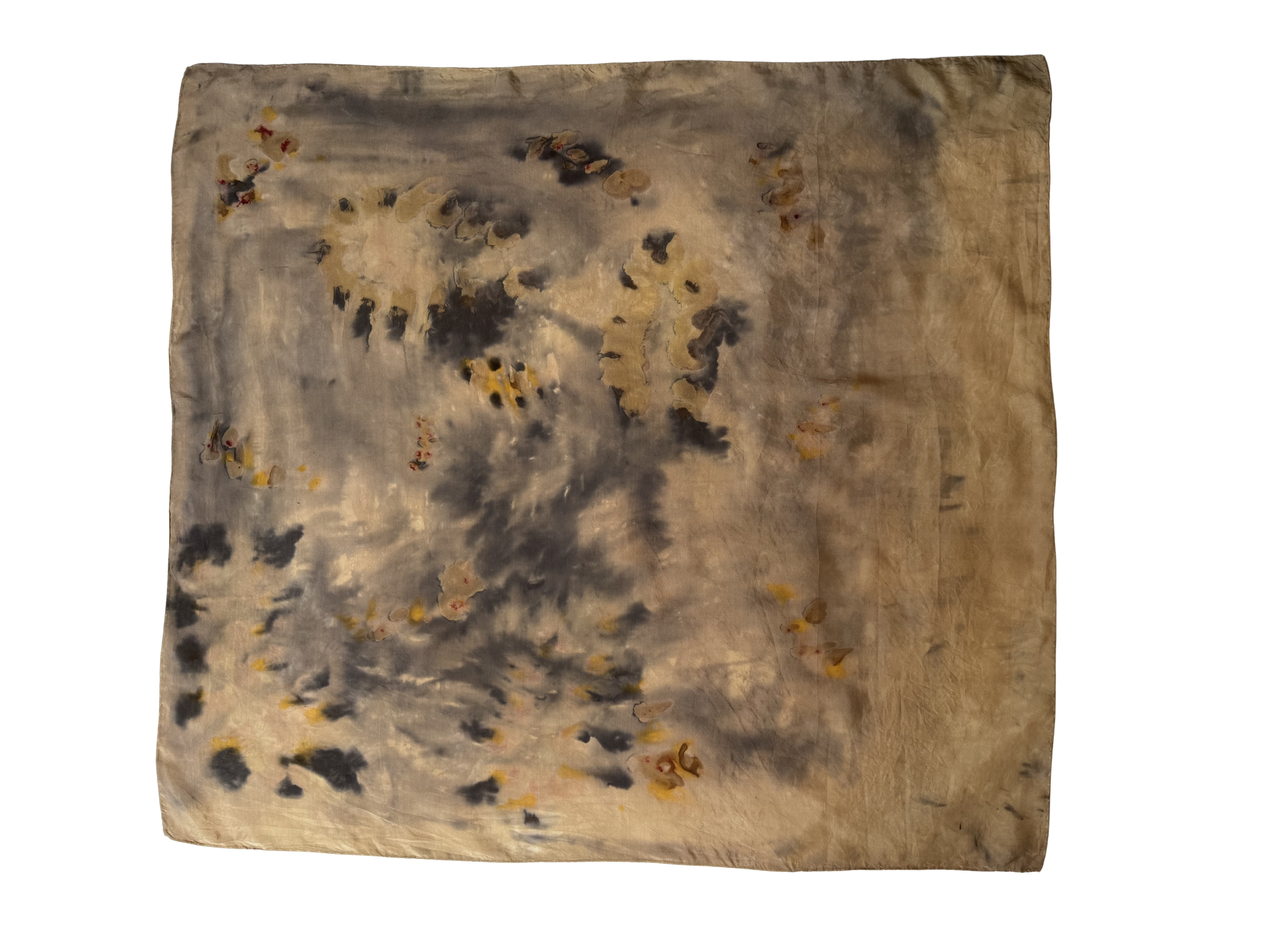 Large Plant-Dyed, Hand-Painted Silk Scarf - Wild