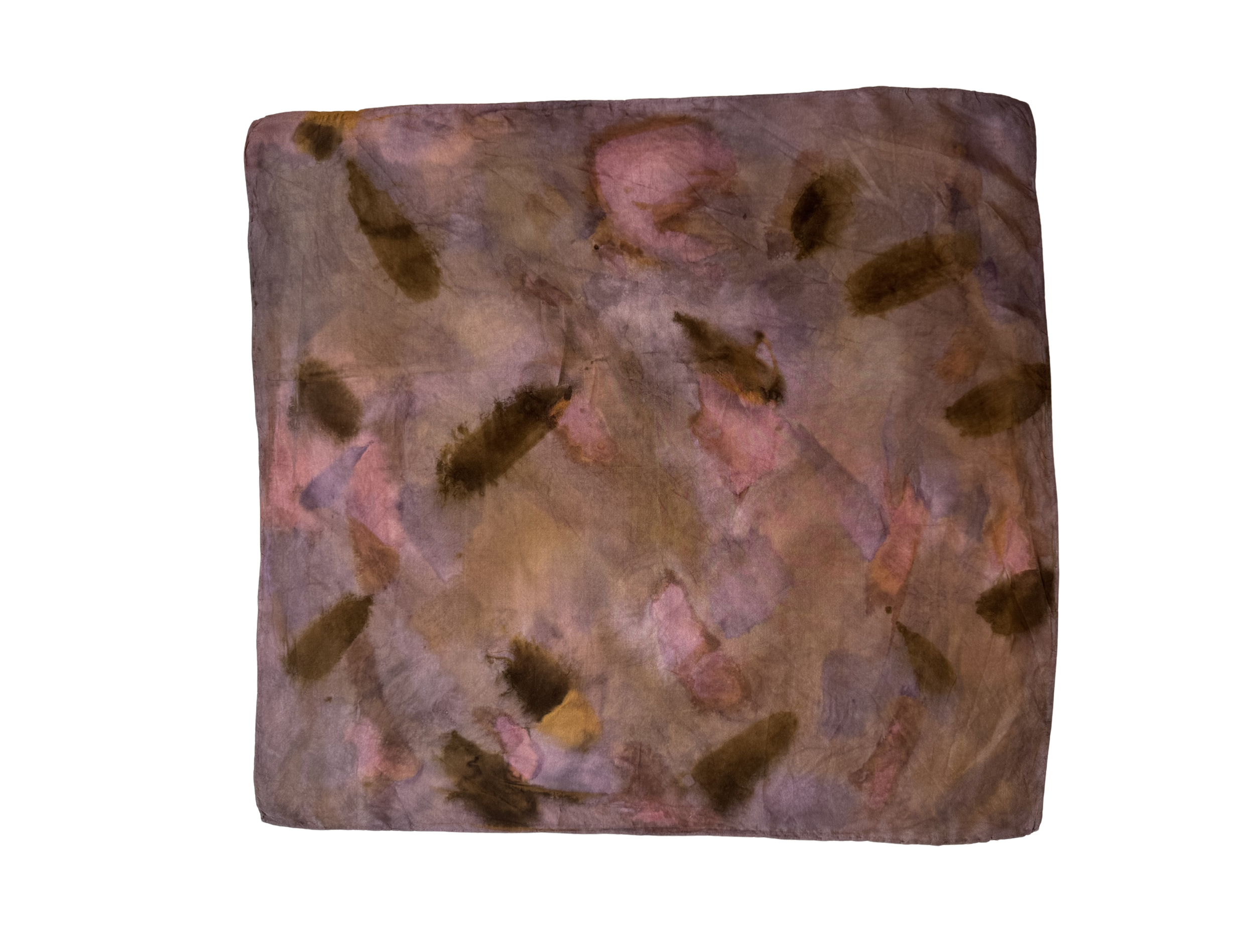 Small Plant-Dyed, Hand-Painted Silk Scarf - Cocoon