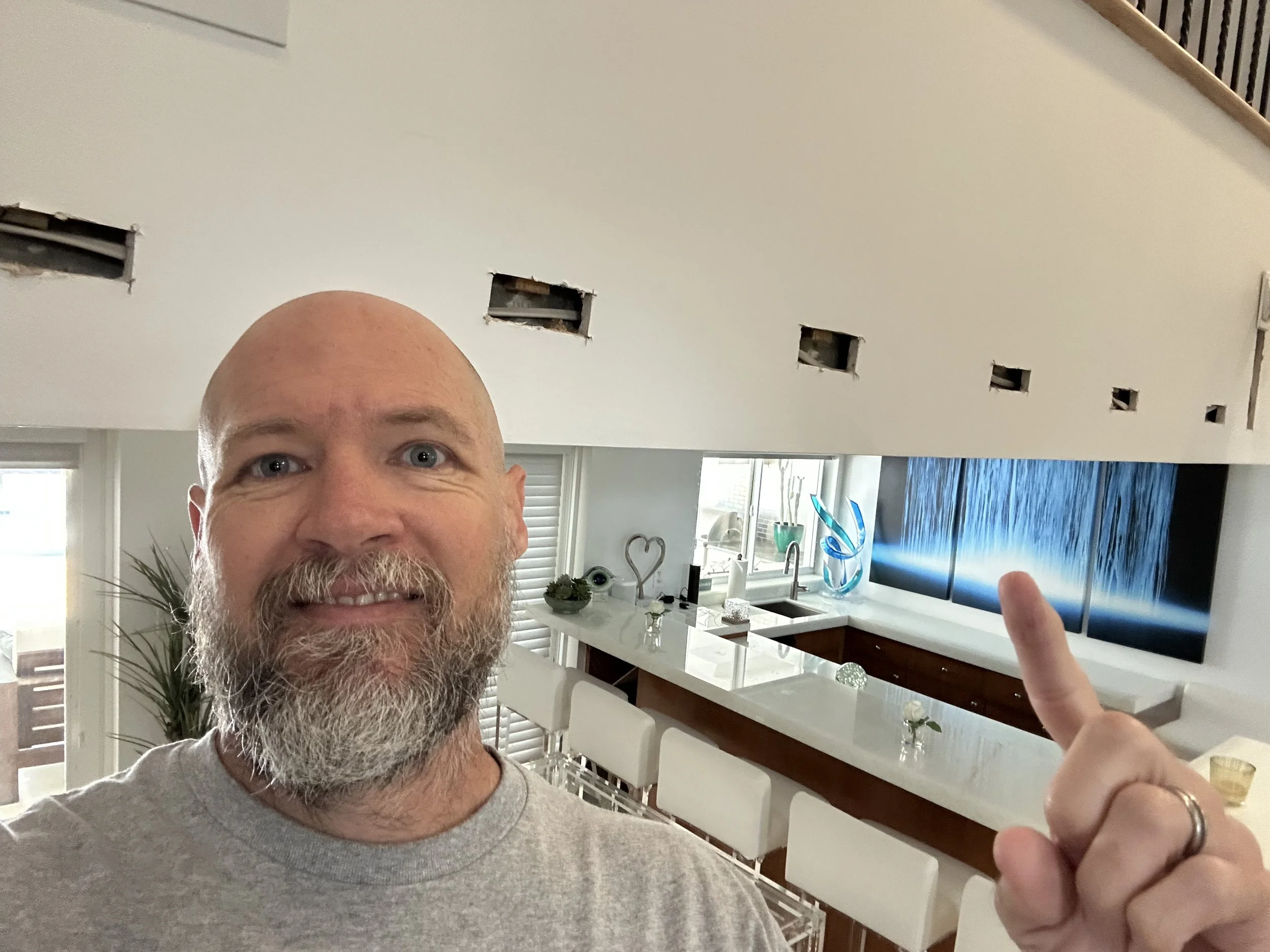 Drywall repair after electrician opened wall