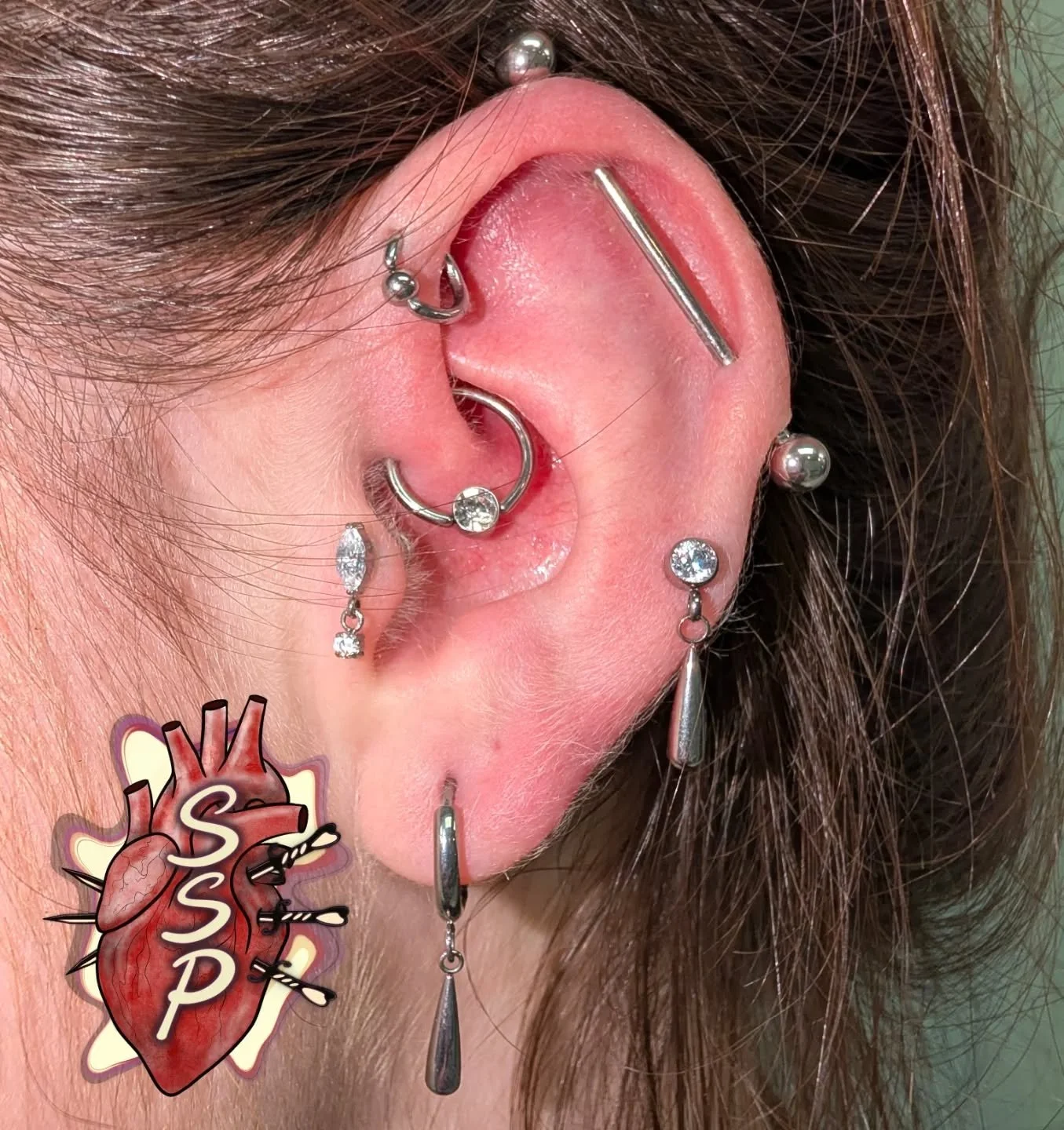 New daith piercing and some jewelry changes to add some dangles to the mix.

If you're interested in coming in for a piercing. There is no appointment needed, you can just come into the shop while we are open. Any questions about piercings you can al
