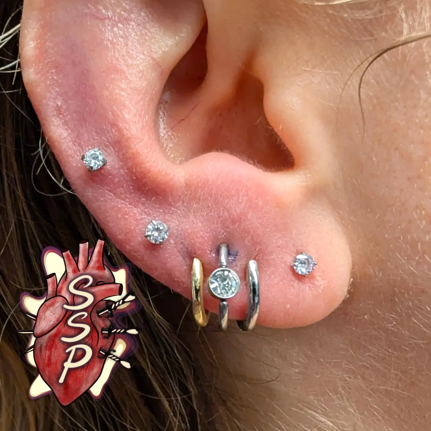 Some fun one from our piercings sale. We did two love piercings on each side with a different design she had in mine. Love the end result of this that I had to share with everyone.

If you're interested in coming in for a piercing. There is no appoin