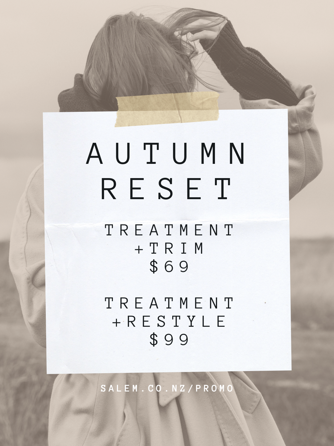 Autumn promotional haircut pricing - salem hair salon lower hutt