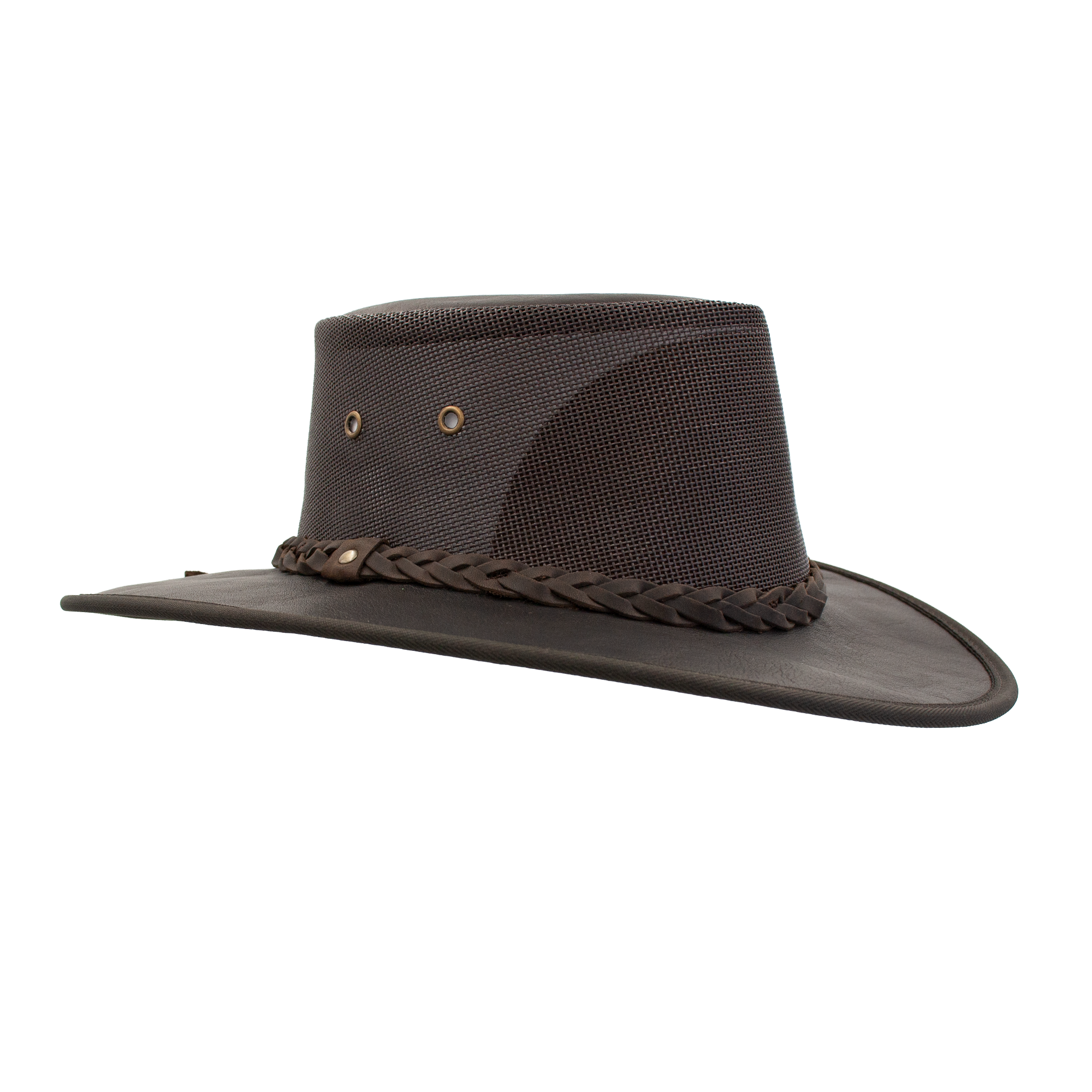 Squashy Kangaroo Cooler hat in Dark Brown – front view