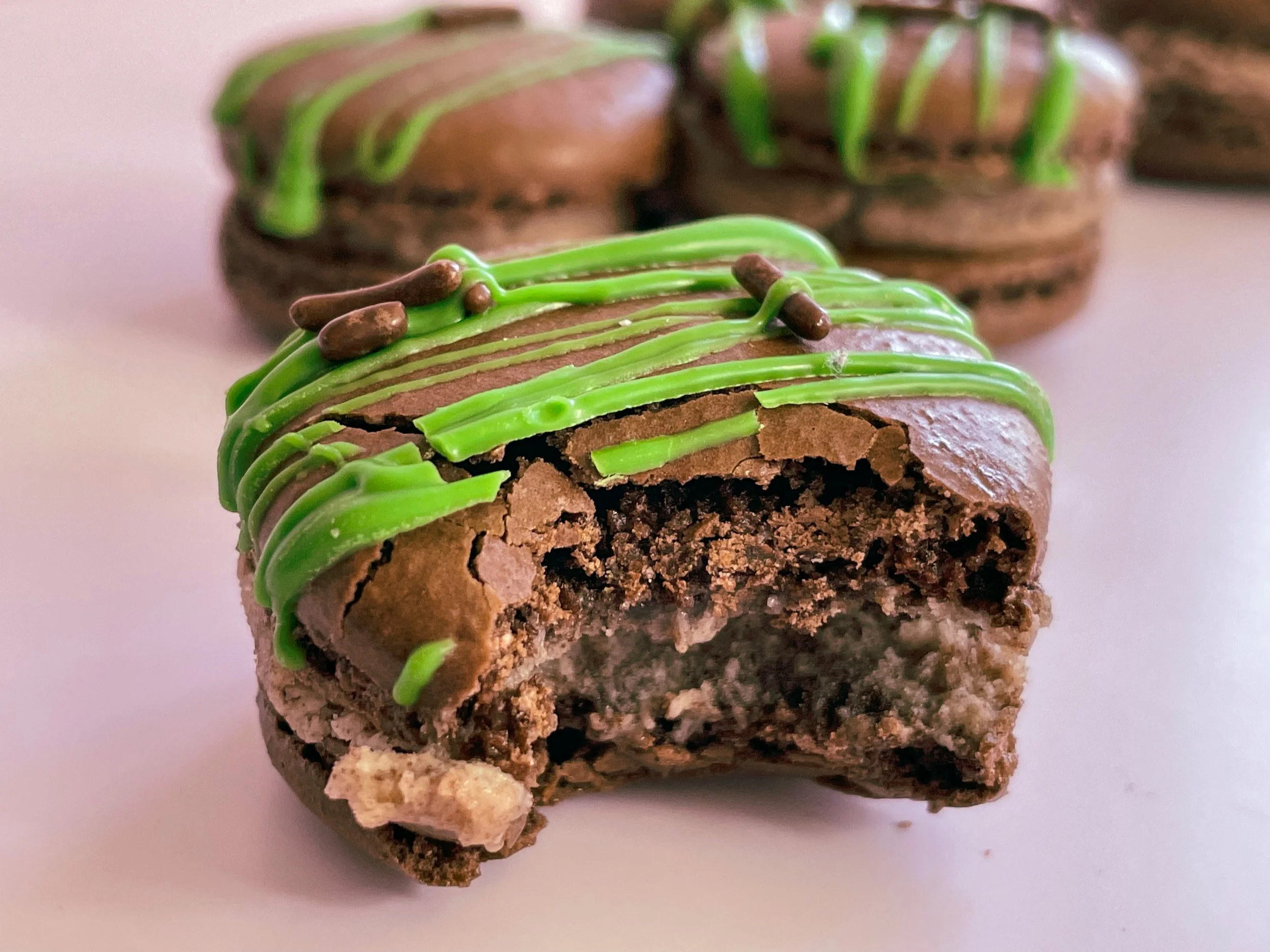 Chocolate Peppermint Macarons - 6