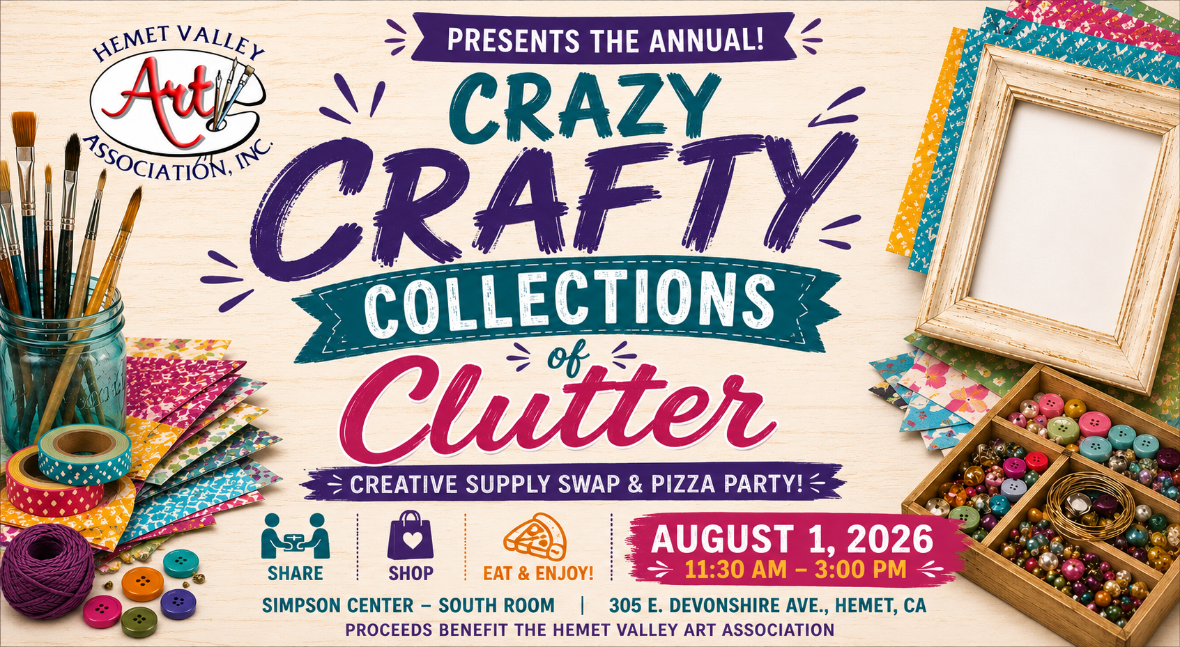 Crazy Crafty Collections of Clutter Annual Fundraiser