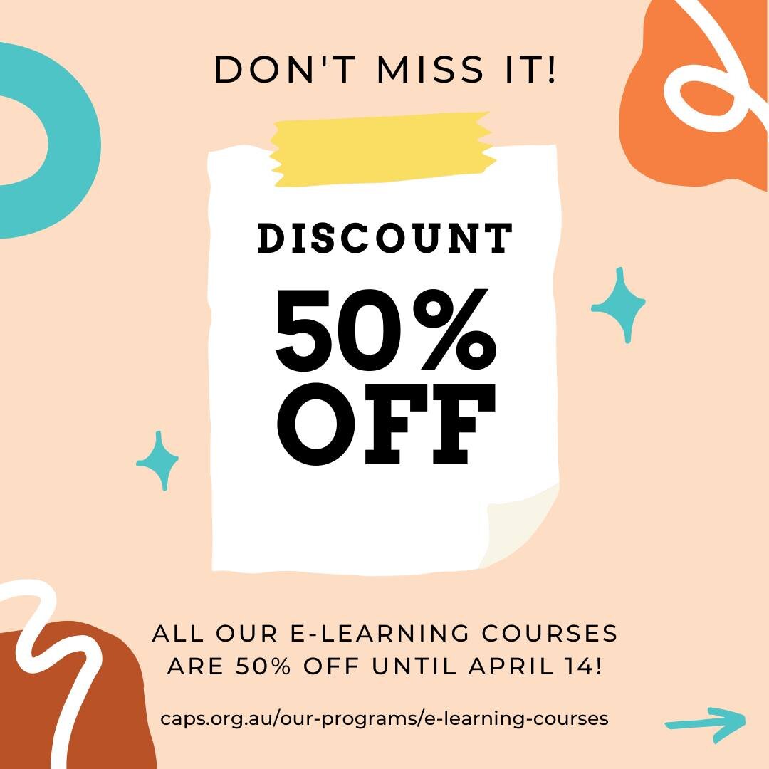 To celebrate our 50th anniversary, all CAPS E-Learning courses are 50% off until April 14th!

Simply head to the #linkinbio to browse our offerings and access the courses. Make sure you use code CAPS2023 at checkout to receive this special discount.

