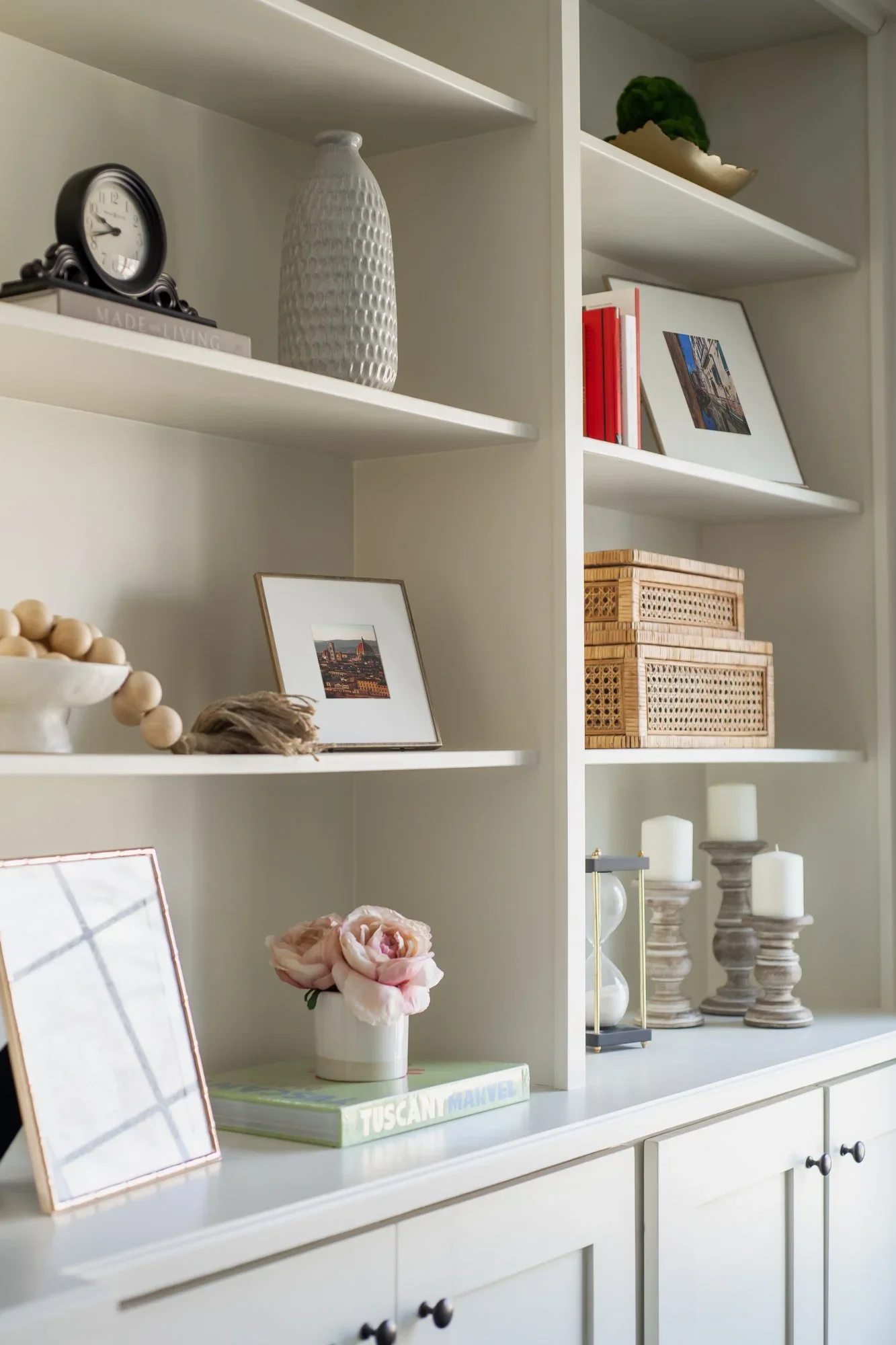How to Style Shelves for Spring (Without Re-Styling Everything)