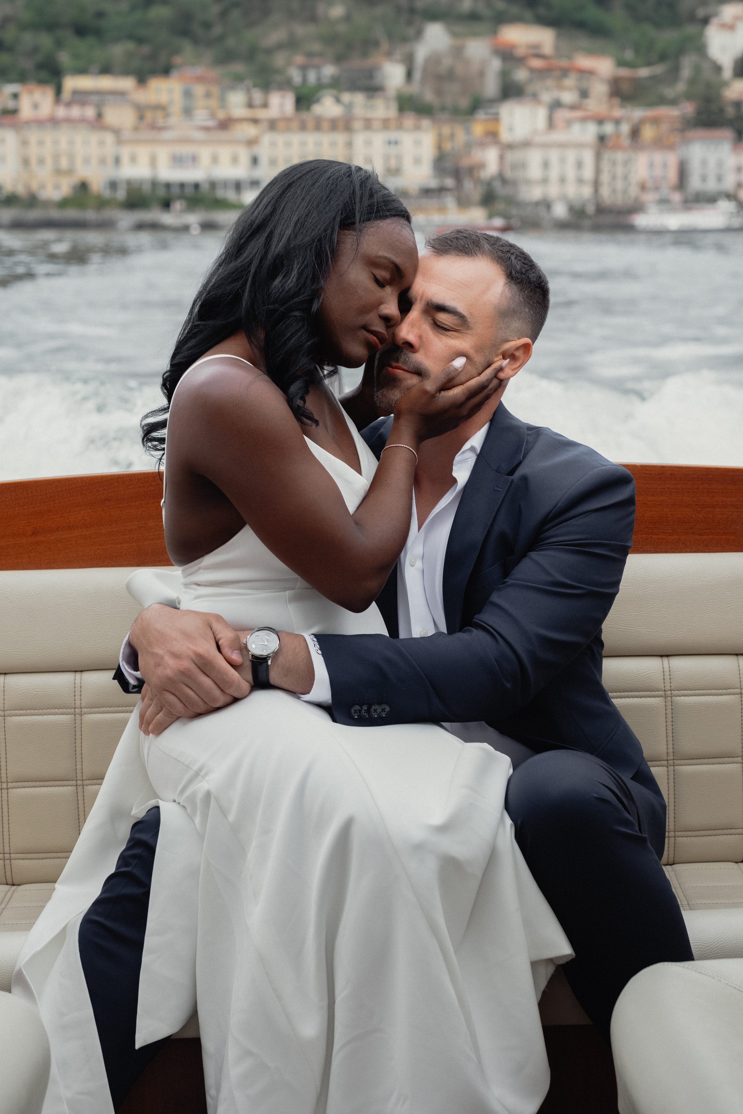 Romantic Boat Ride in Italy | Destination Wedding Photography on Lake Como"
