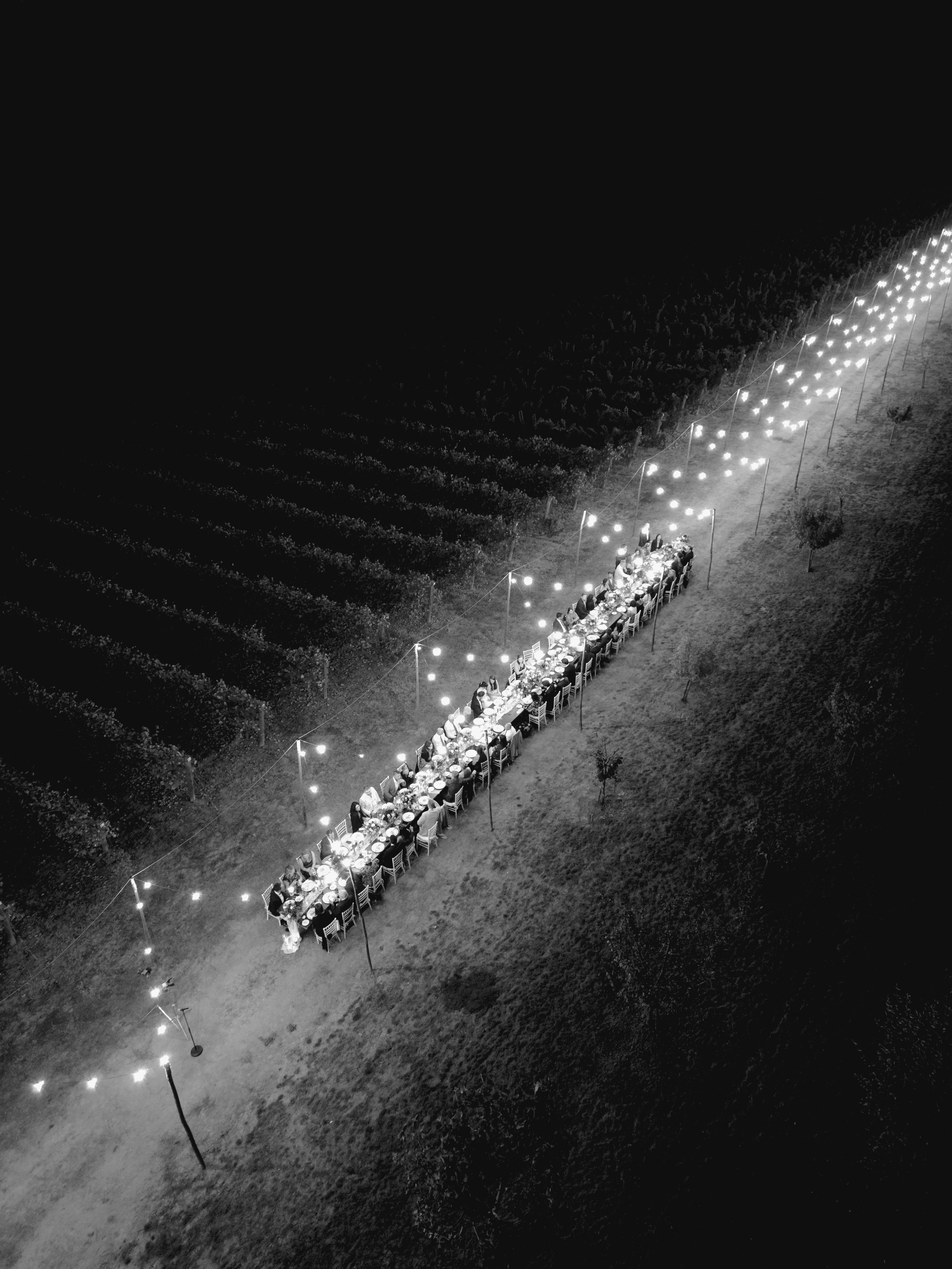 Magical Vineyard Wedding Reception Under Lights Tenuta dei Mori | Luxury Destination Wedding Photography
