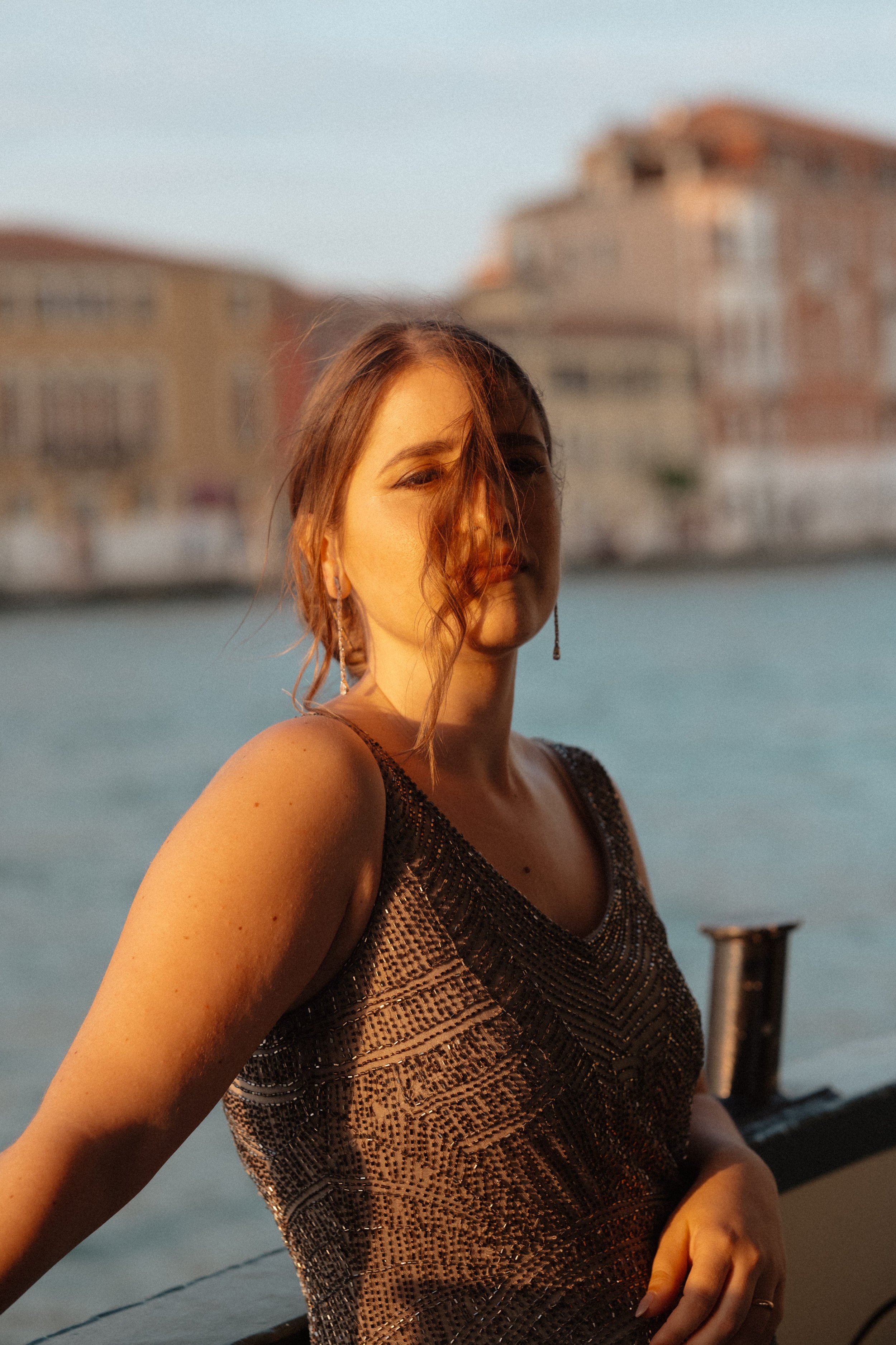 Venetian Portrait with Golden Hour Glow | Destination Wedding Photography in Venice