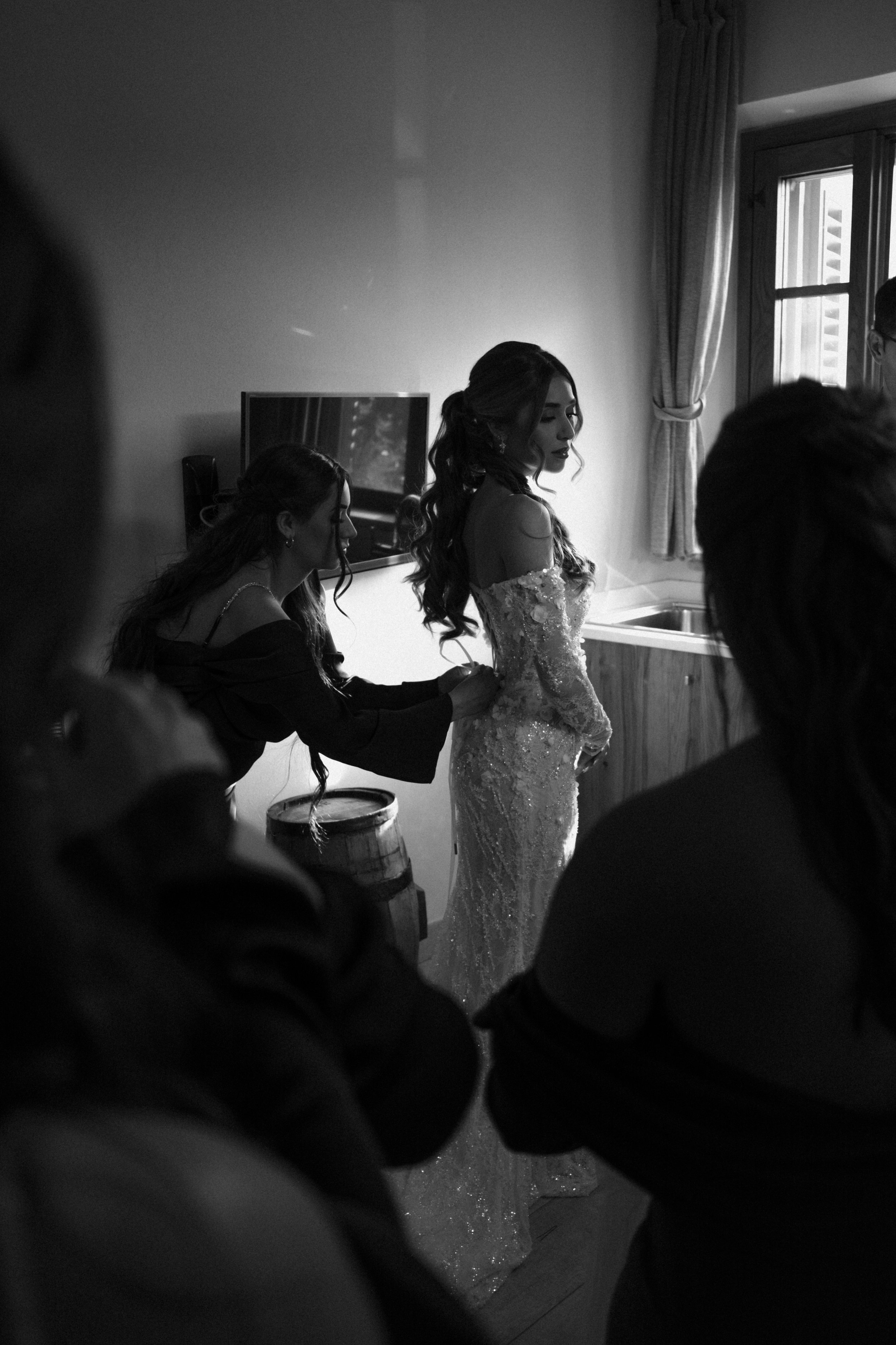 Bridal Gown Fitting Before the Ceremony | Luxury Wedding Photography