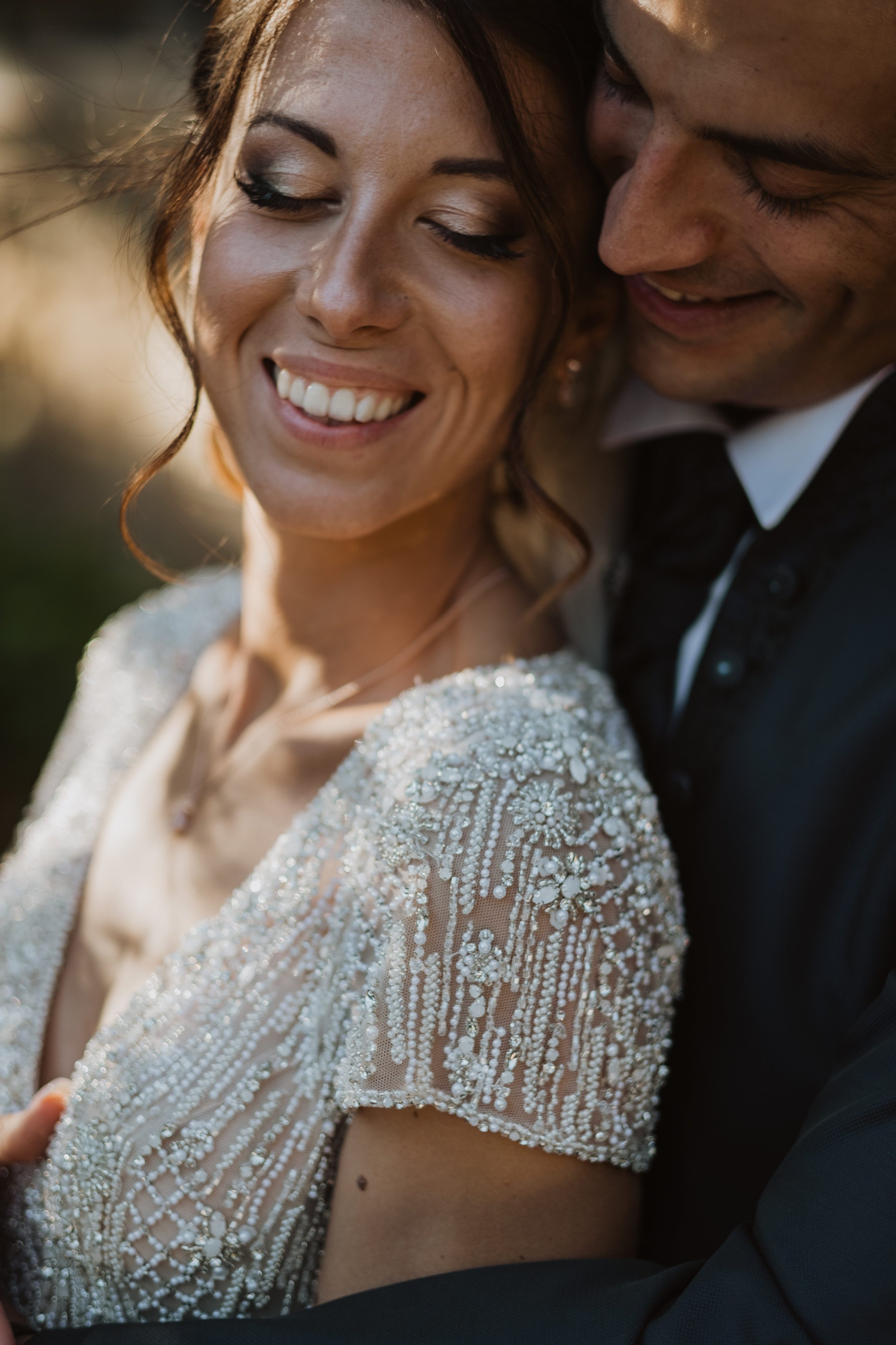 Bridal Couple Portrait with Soft Sunset Light | Destination Wedding Photography