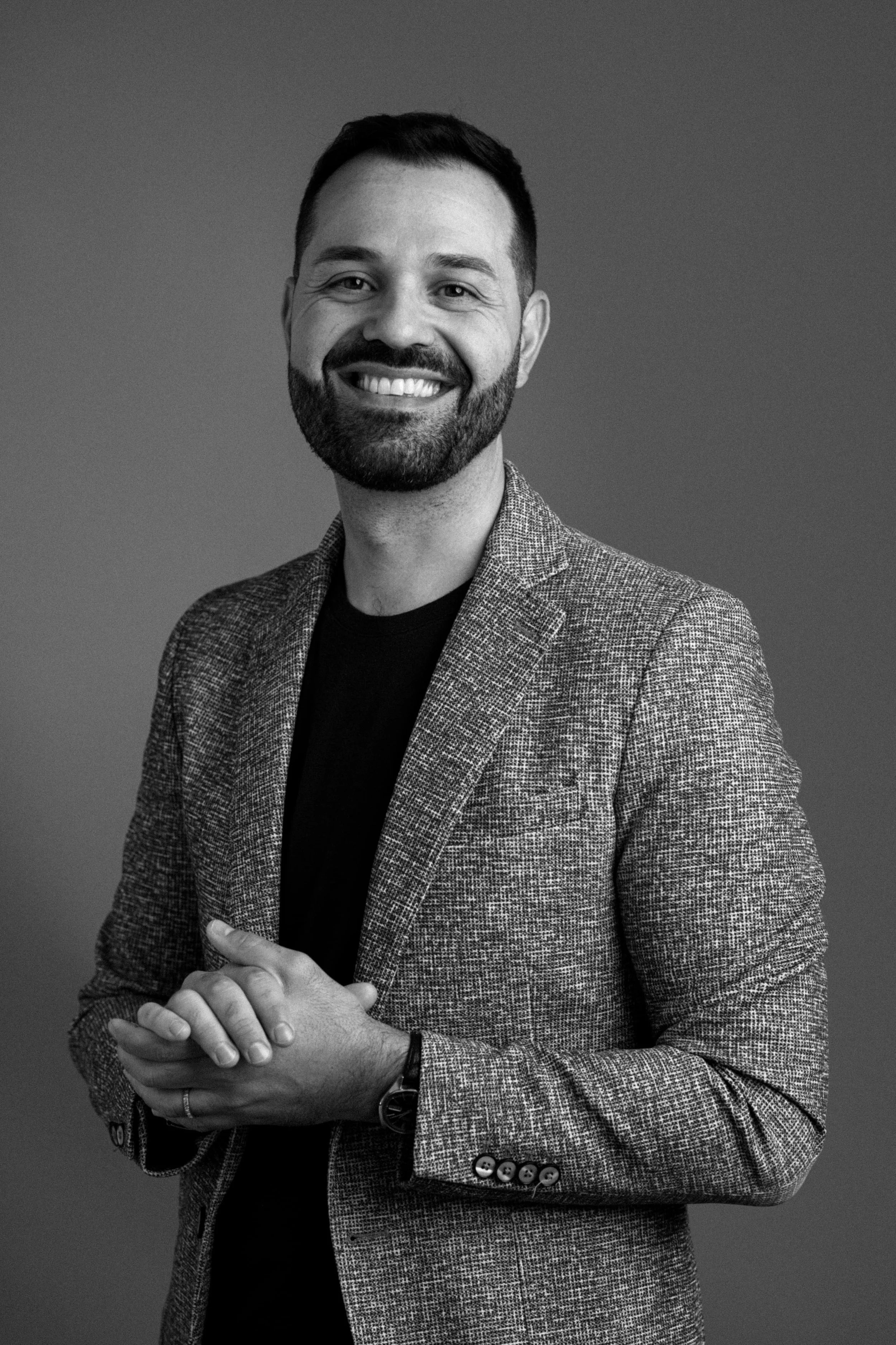 Editorial portrait of Jorge, co-founder of Close Enough Photography