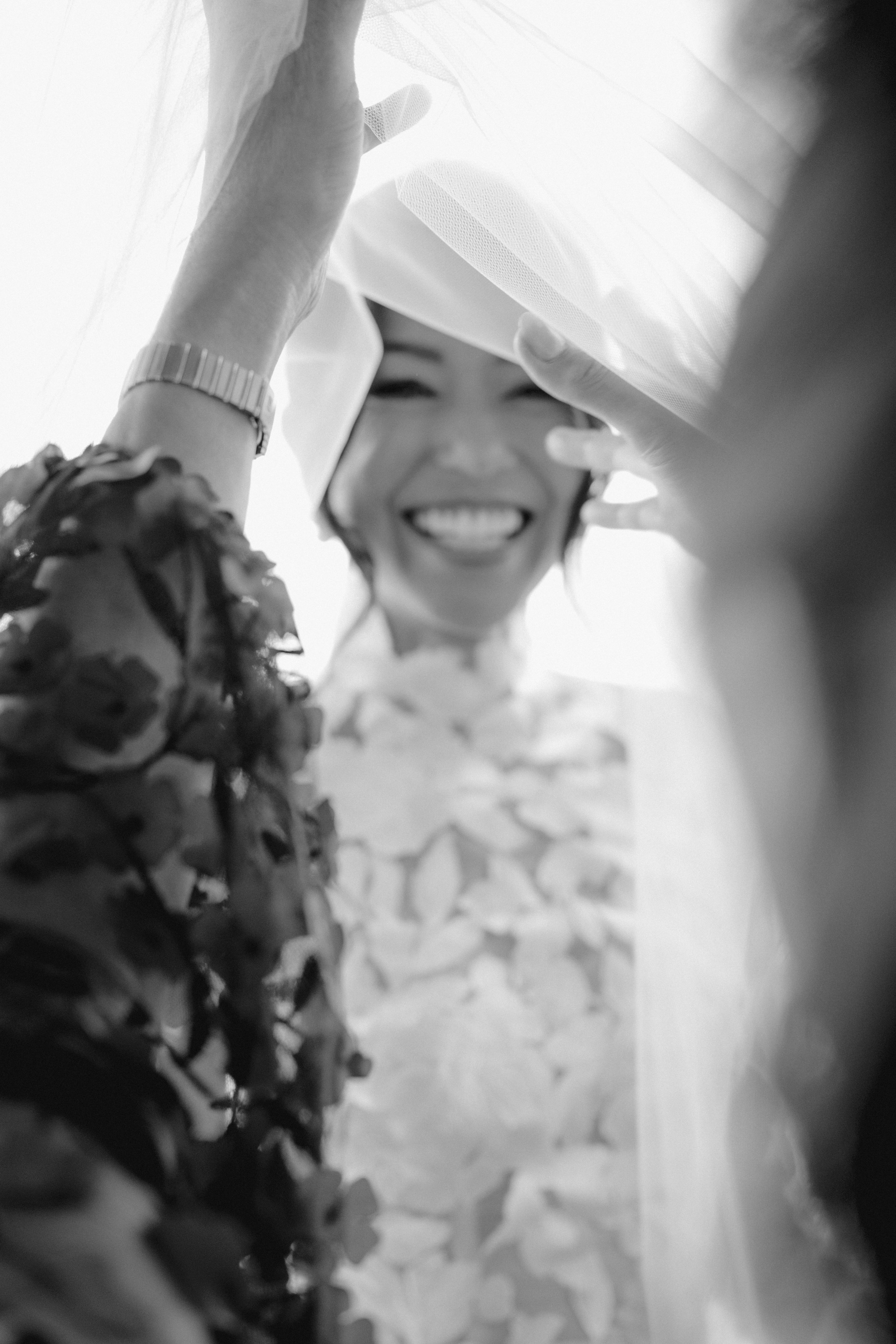 Bridal Veil Reveal Moment | Emotional Wedding Photography in Black and White