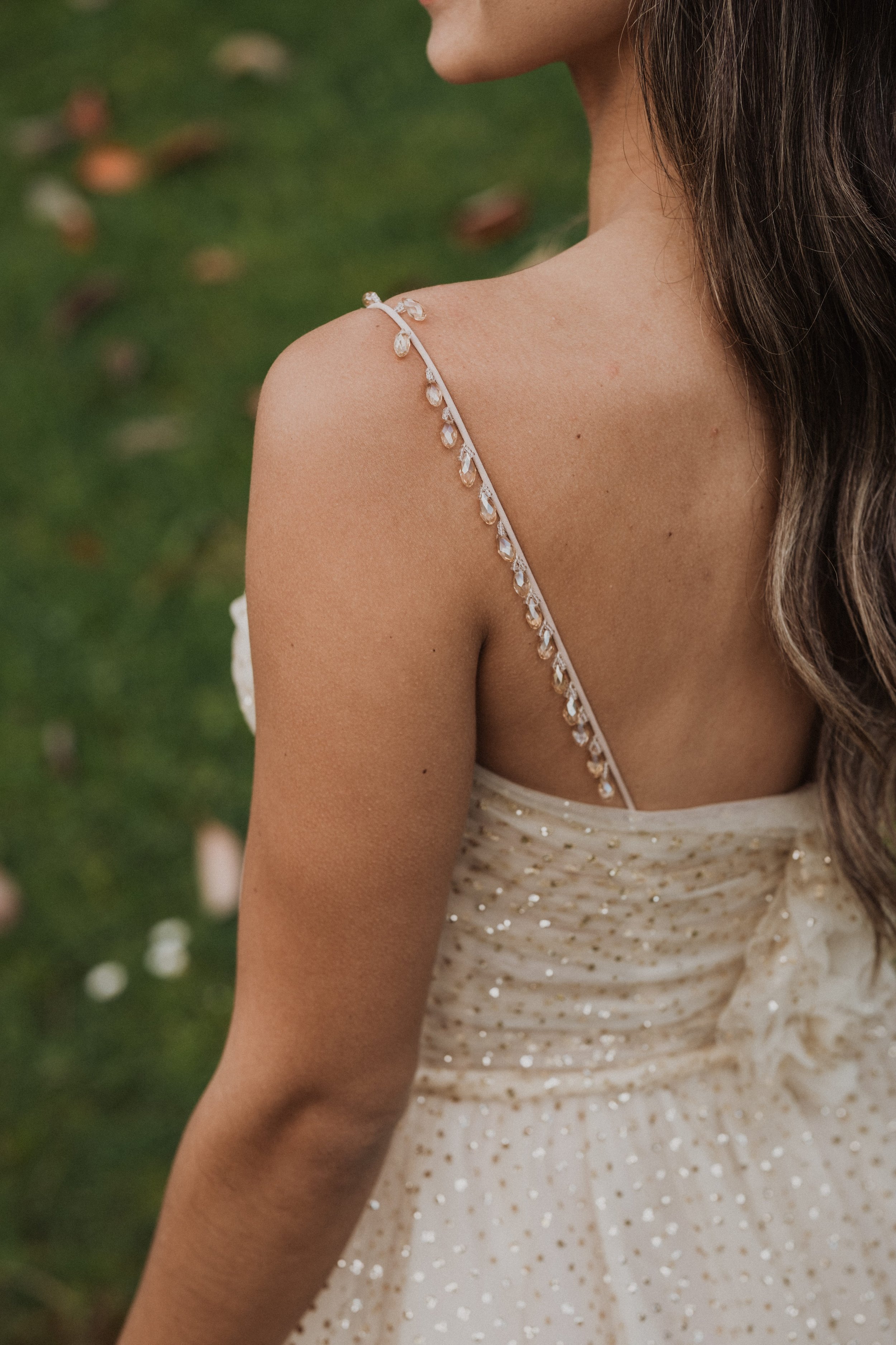 Bridal Back Detail in Sparkling Gown | Luxury Wedding Photographer in Italy